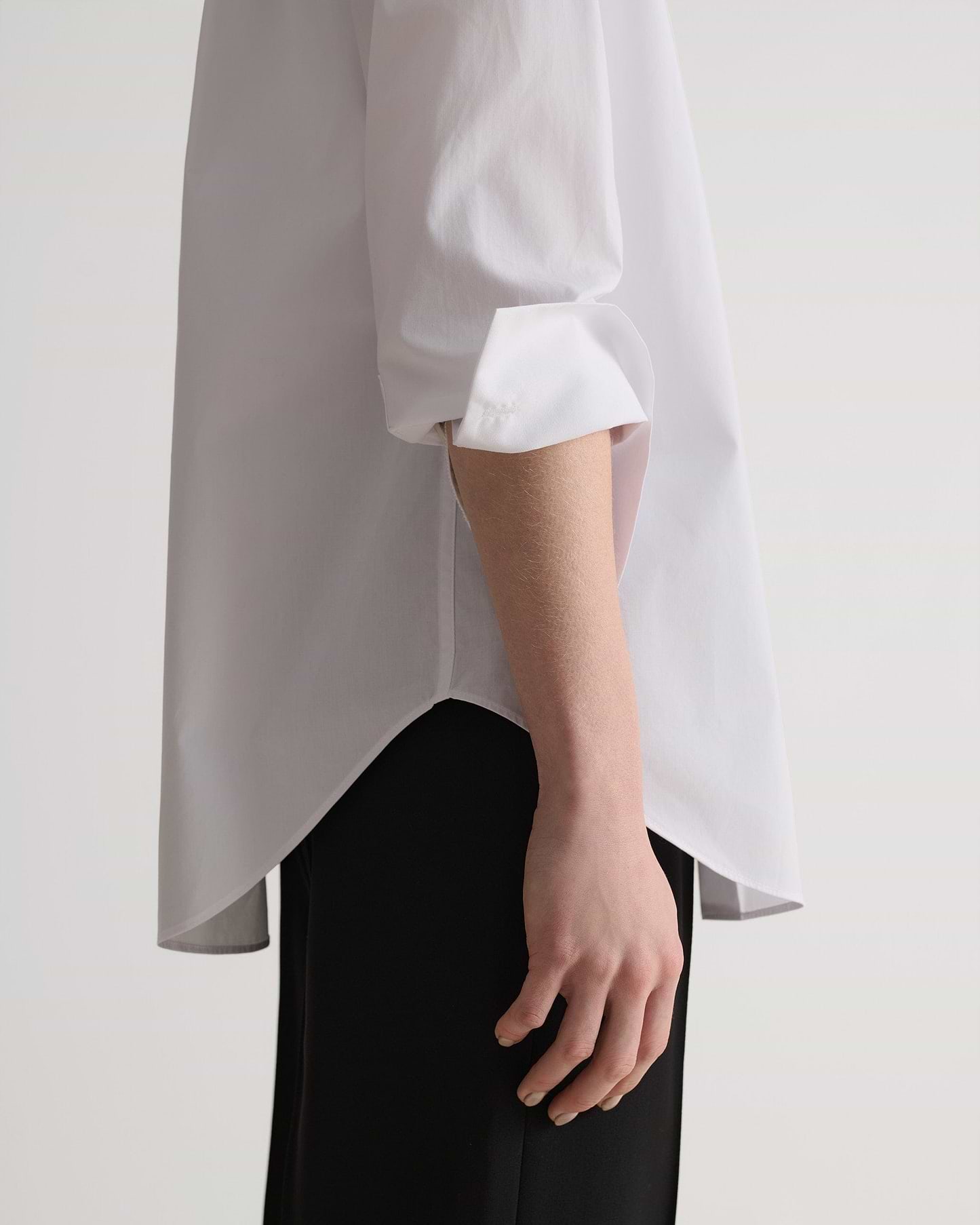 Organic Cotton Oversized Poplin Shirt - White