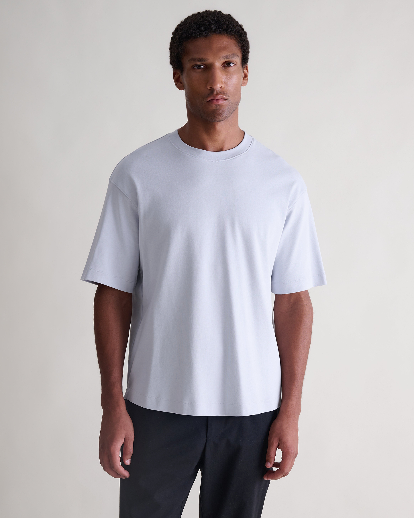 Men's Relaxed Cotton T-shirt - Ice Blue