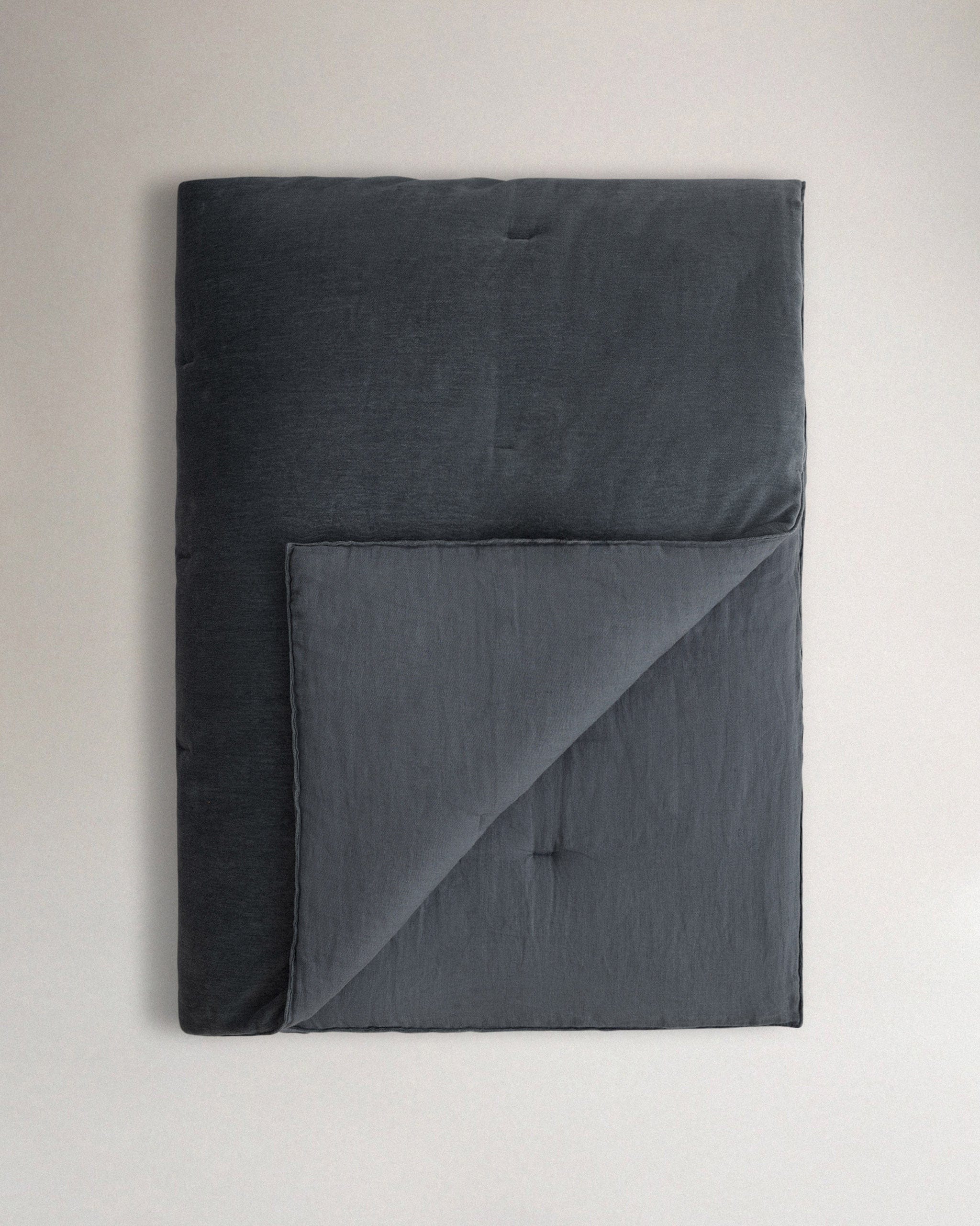 Cotton Velvet Quilt - Mineral Blue