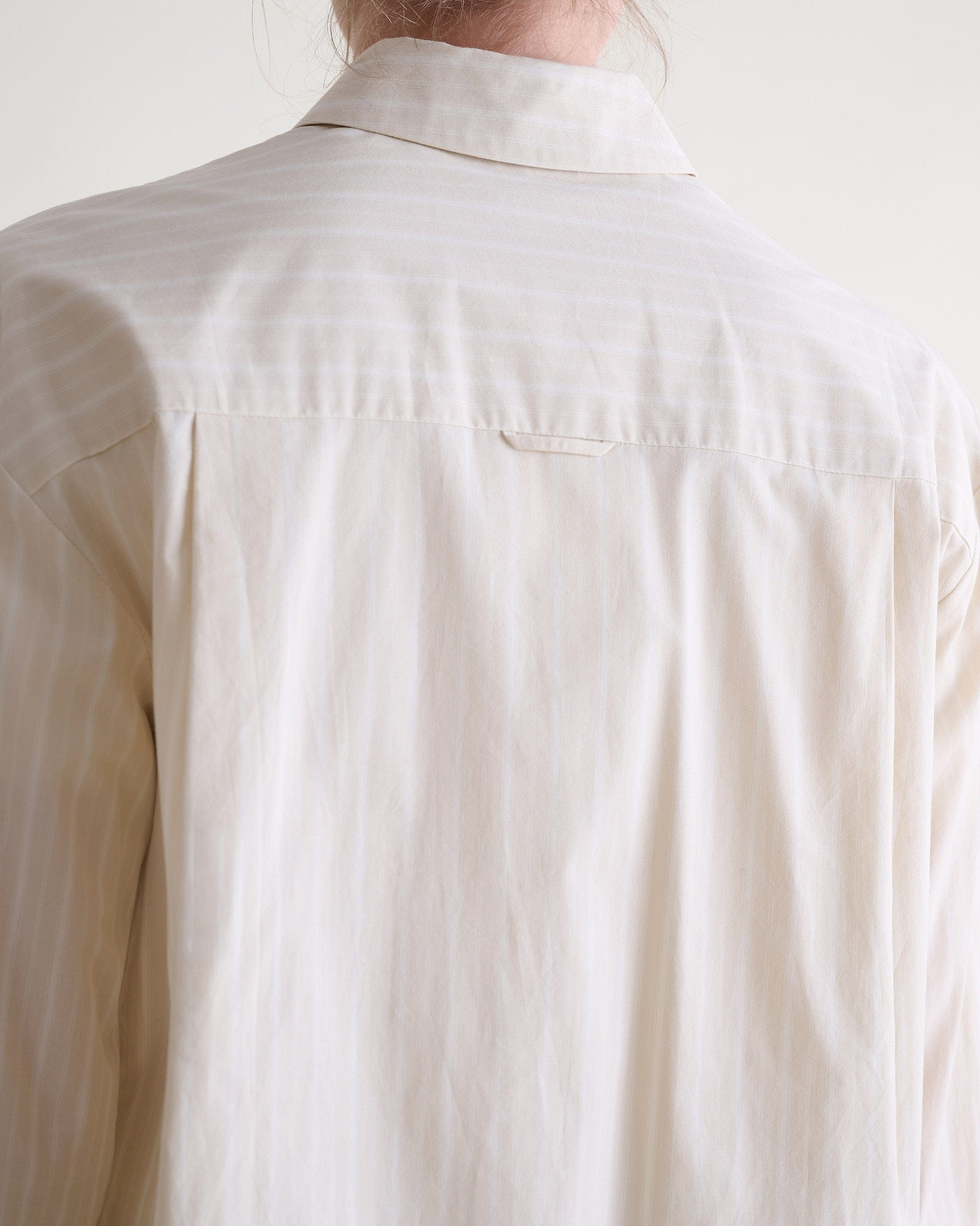 Organic Cotton Oversized Poplin Shirt - Putty Stripe