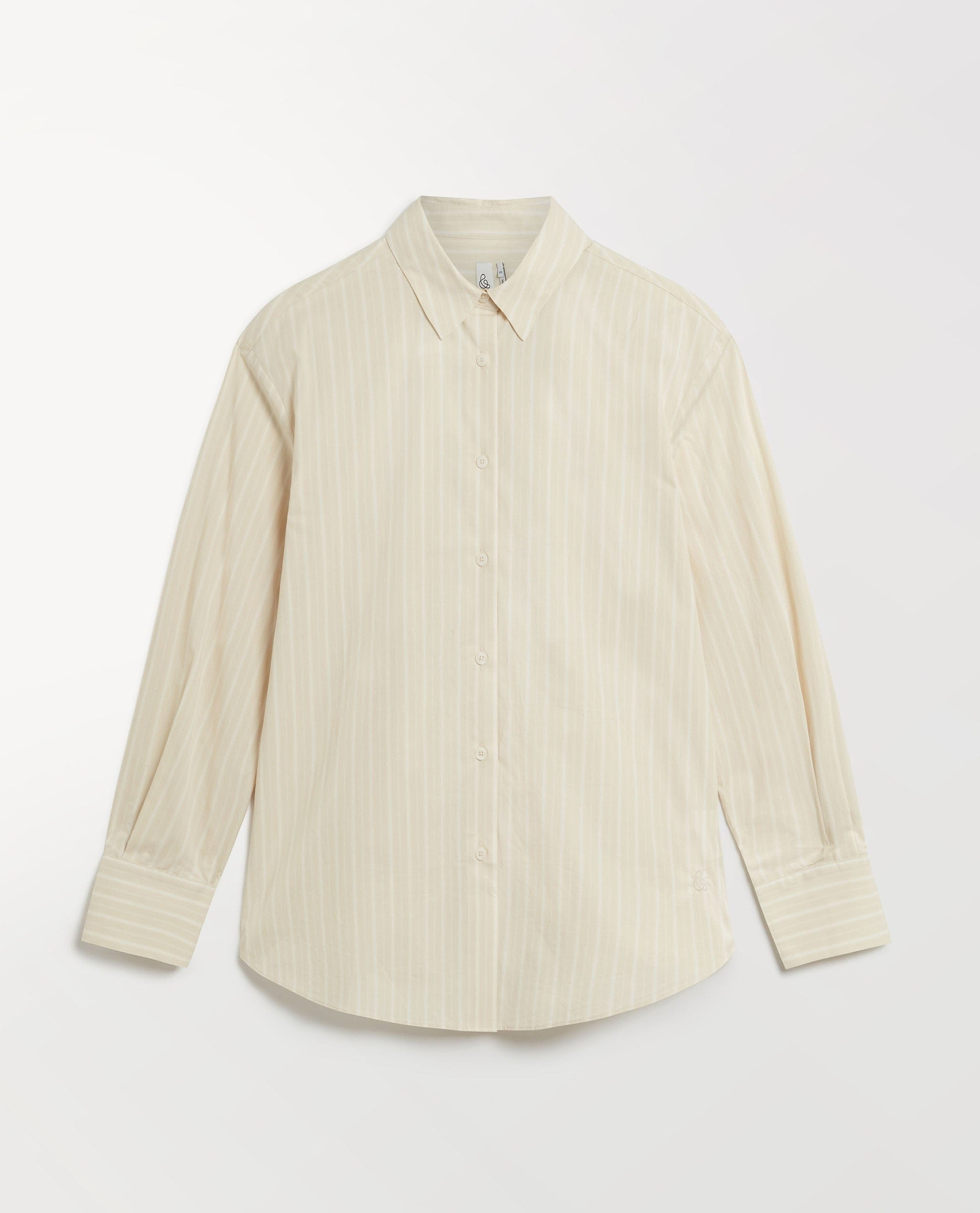 Organic Cotton Oversized Poplin Shirt - Putty Stripe