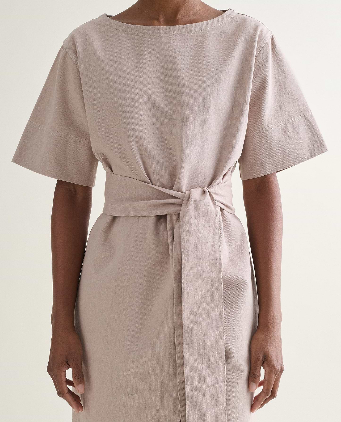 Women's Organic Denim Belted Dress - Ash