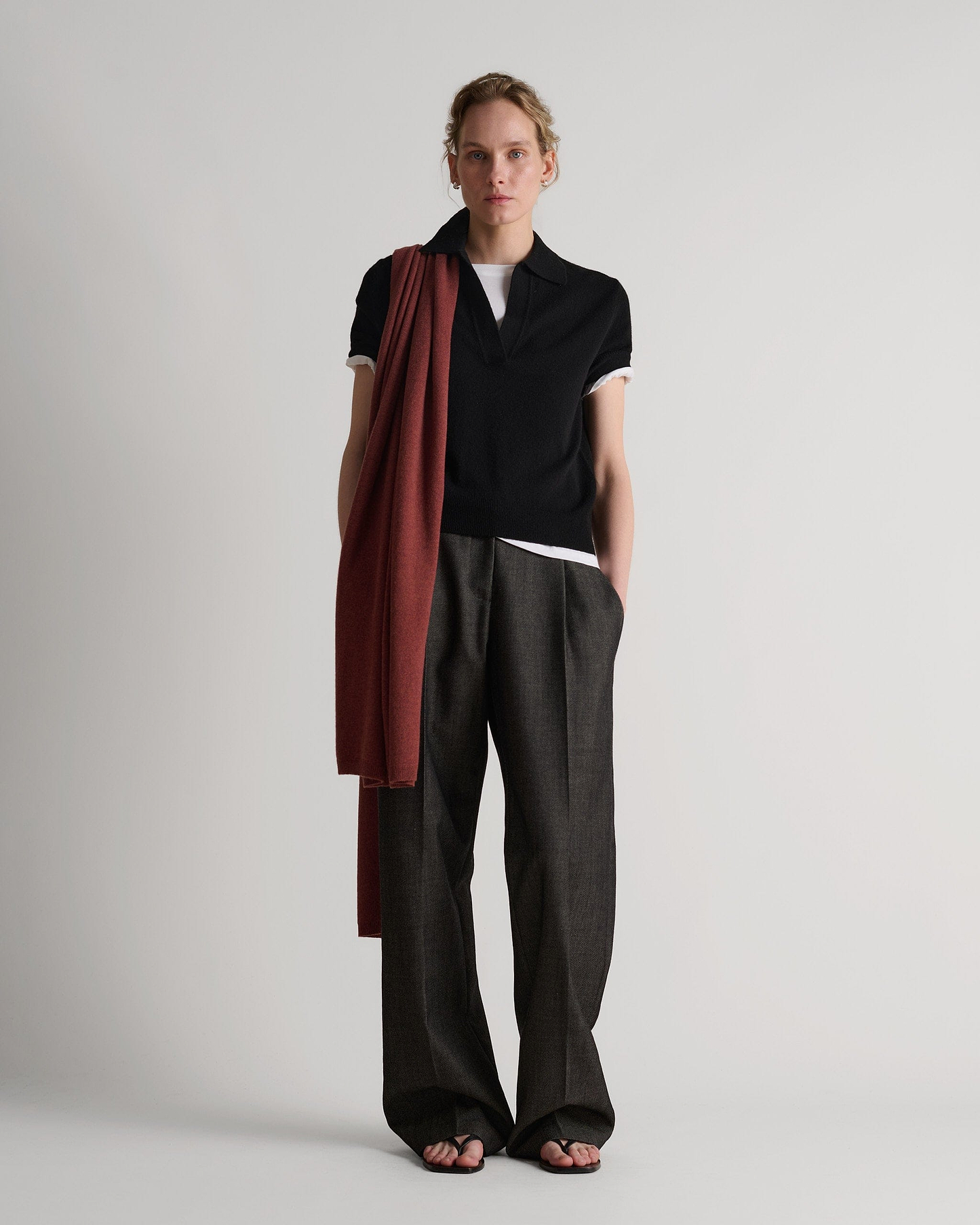 Oversized Finest Cashmere Wrap - Deep Clay