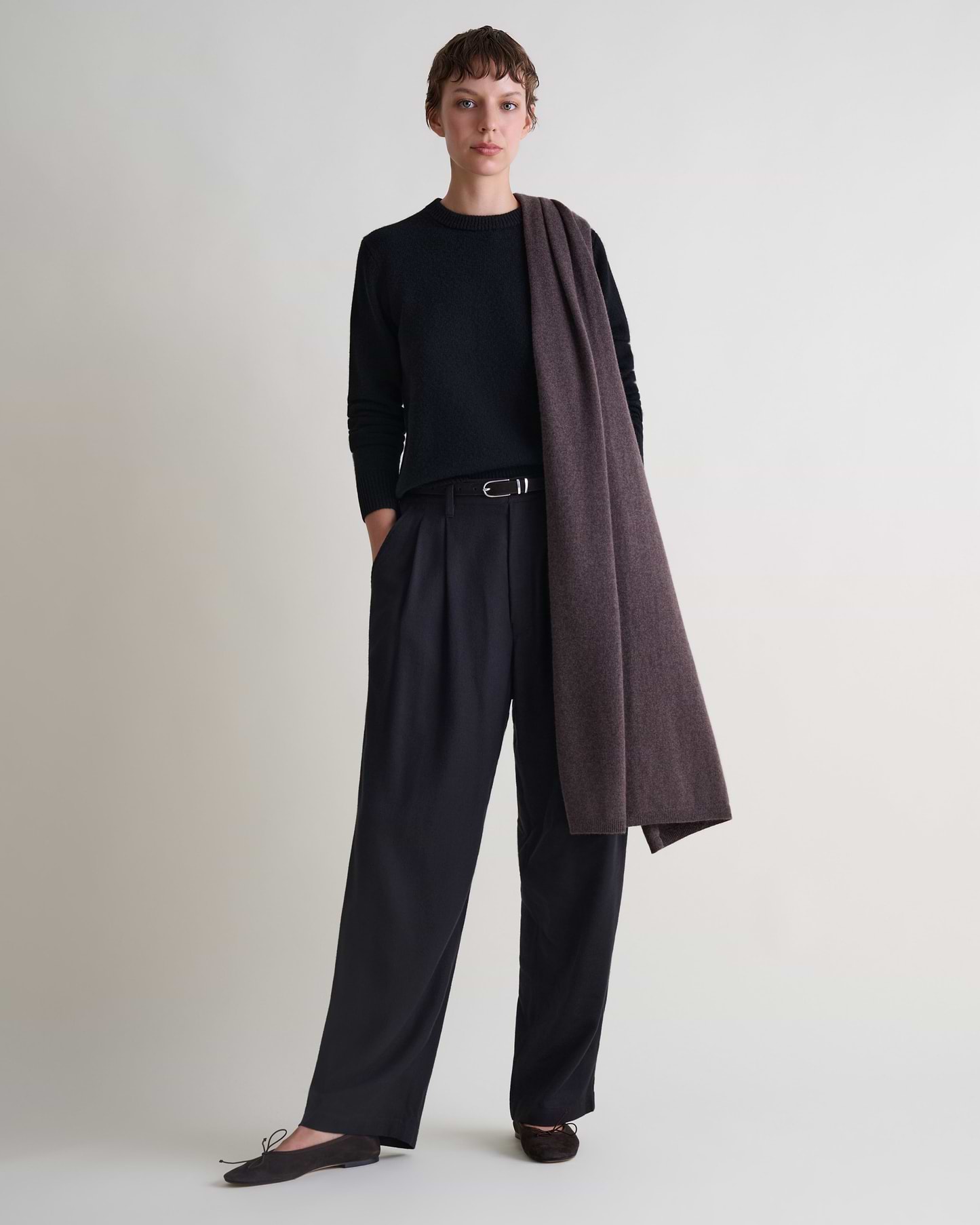 Oversized Finest Cashmere Wrap - Chocolate