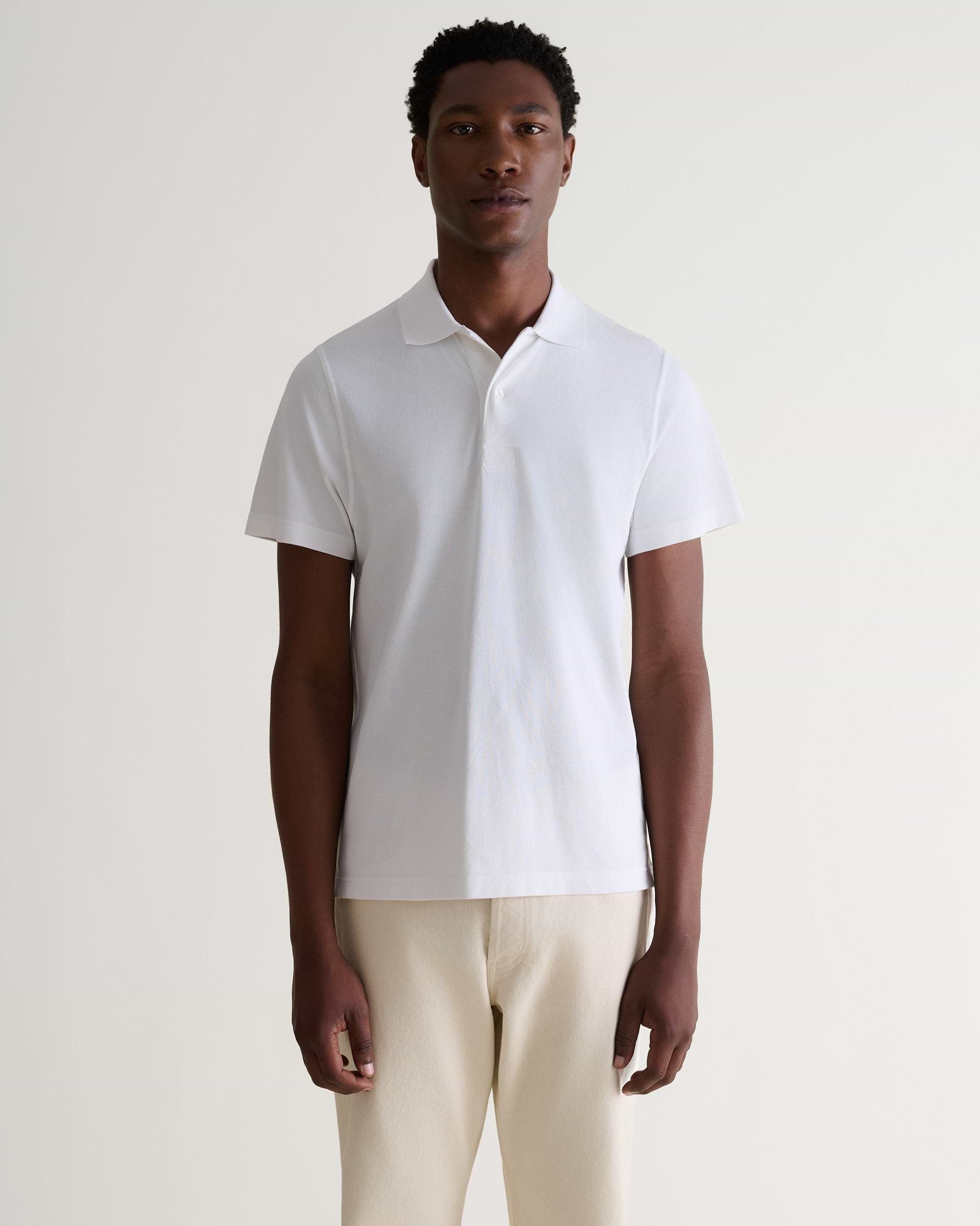 Pique Polo Shirt - White