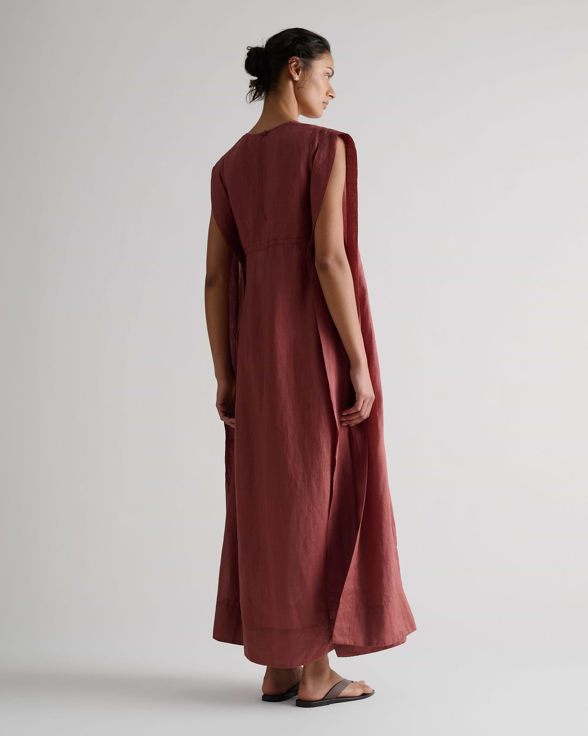 Women's Ramie Gauze Aegean Dress - Deep Clay