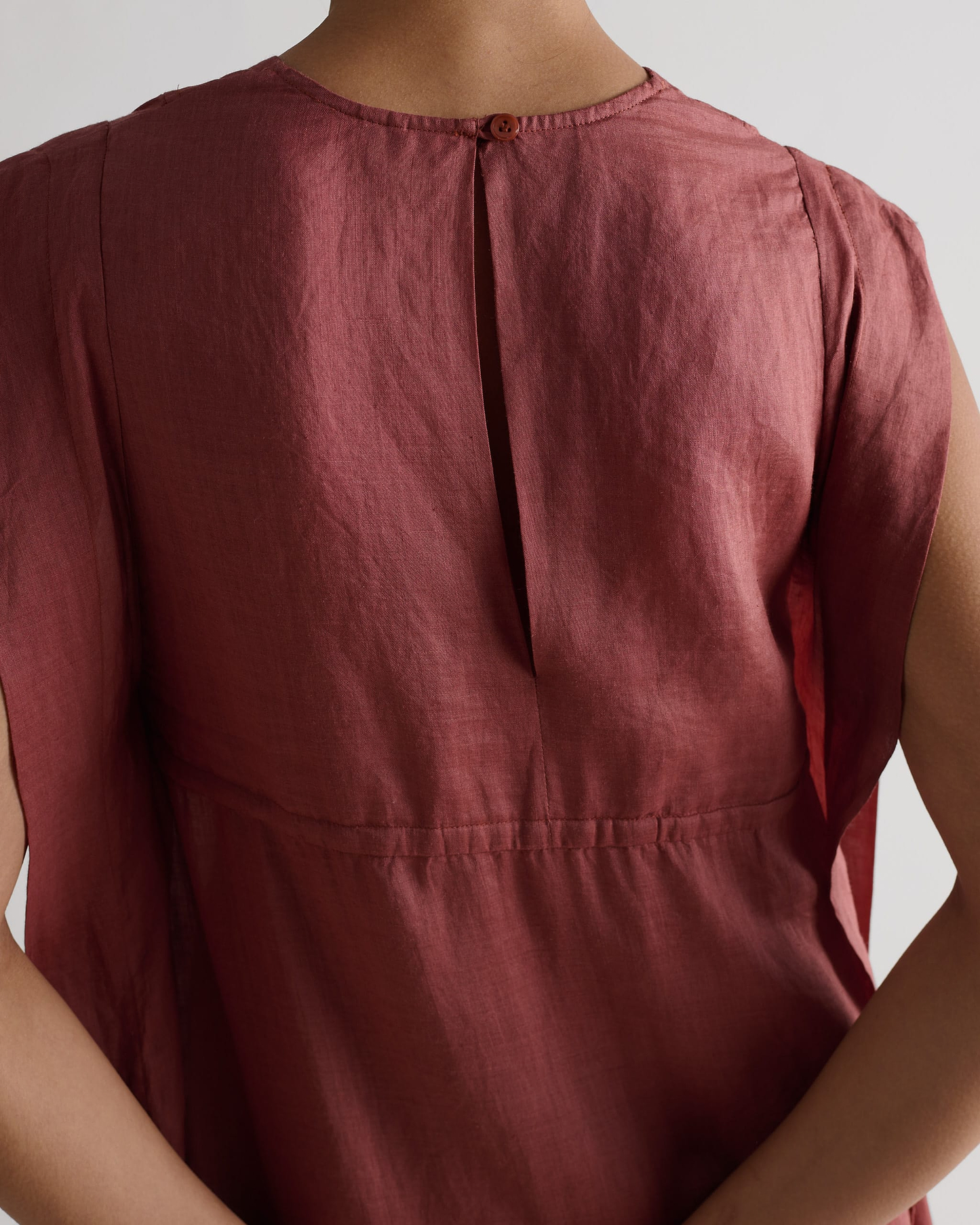 Women's Ramie Gauze Aegean Dress - Deep Clay