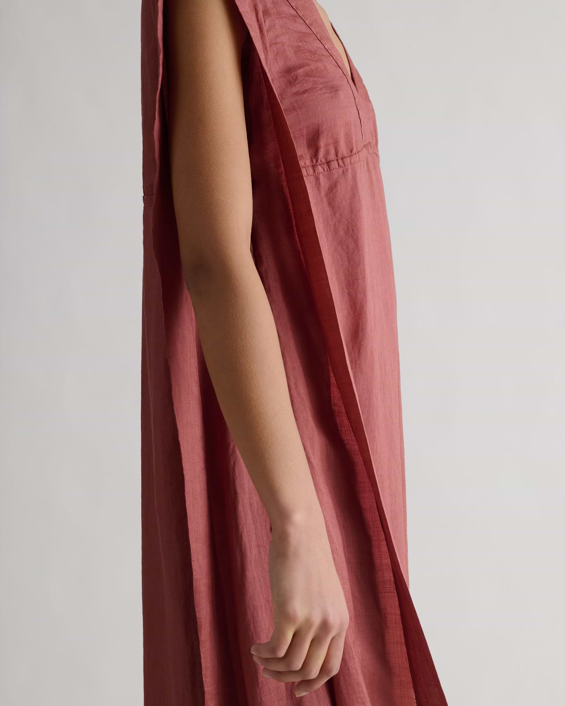 Women's Ramie Gauze Aegean Dress - Deep Clay