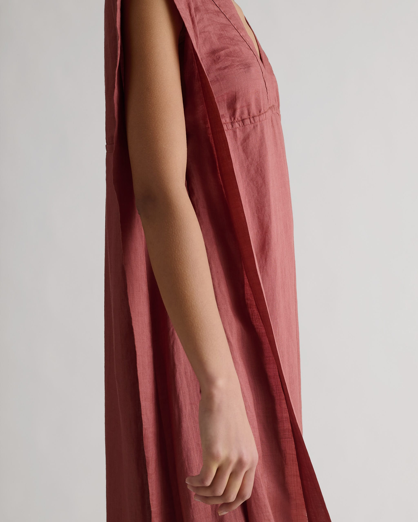 Women's Ramie Gauze Aegean Dress - Deep Clay