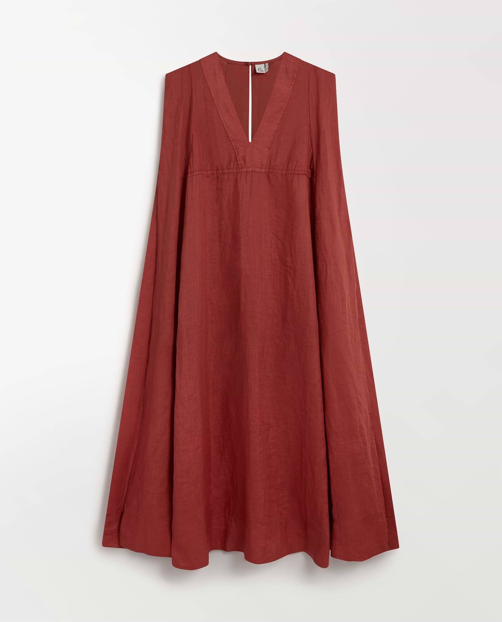 Women's Ramie Gauze Aegean Dress - Deep Clay