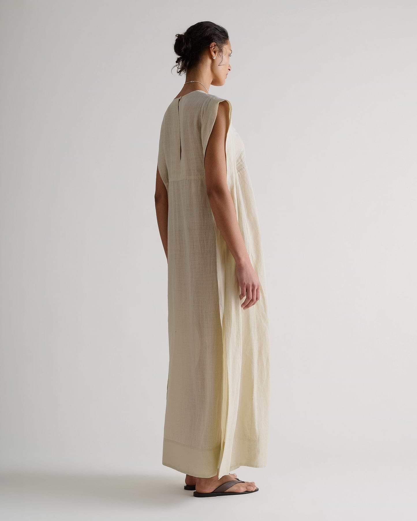 Women's Ramie Gauze Aegean Dress - Shell