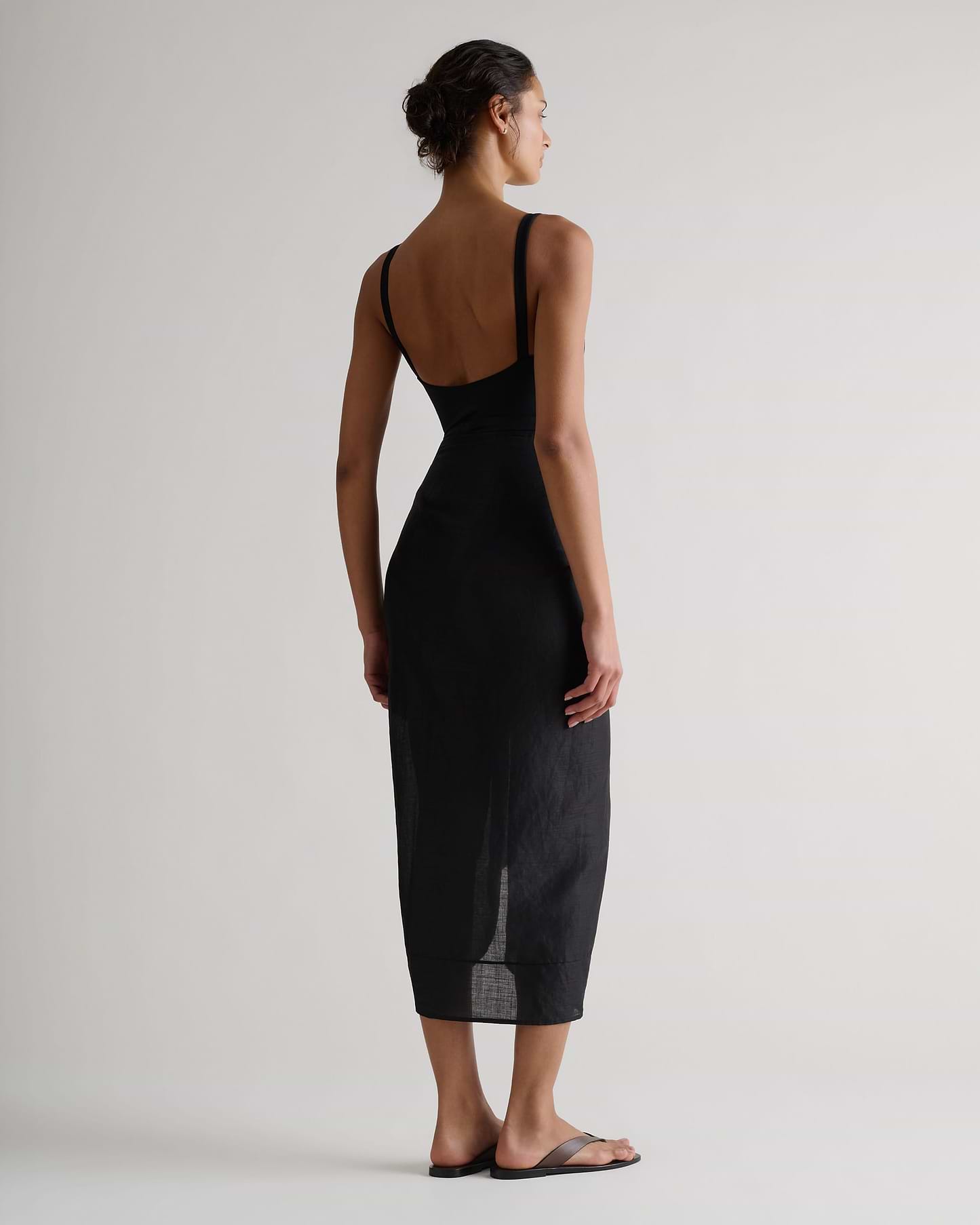 Women's Ramie Pareo Wrap - Black