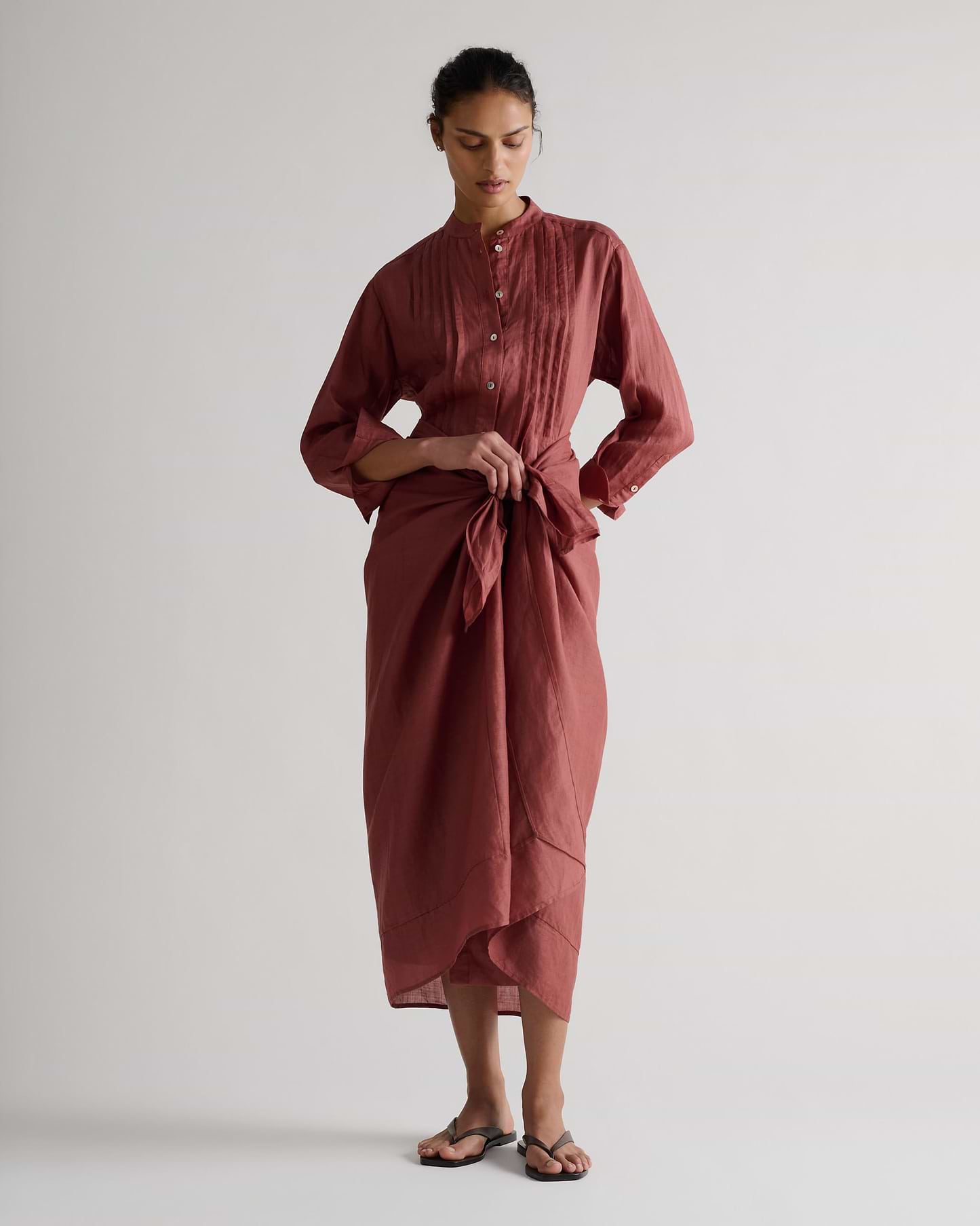 Women's Ramie Pareo Wrap - Deep Clay