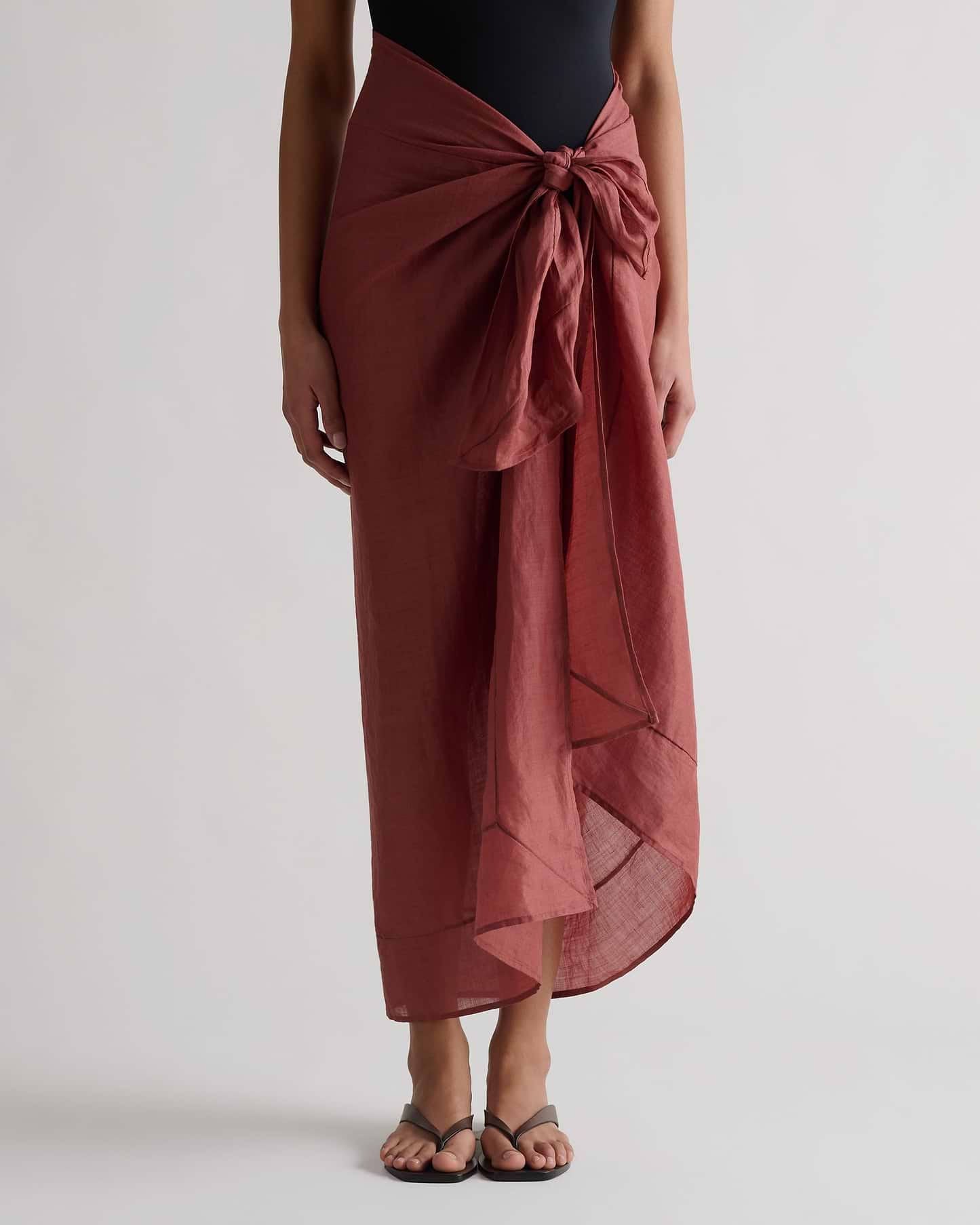 Women's Ramie Pareo Wrap - Deep Clay