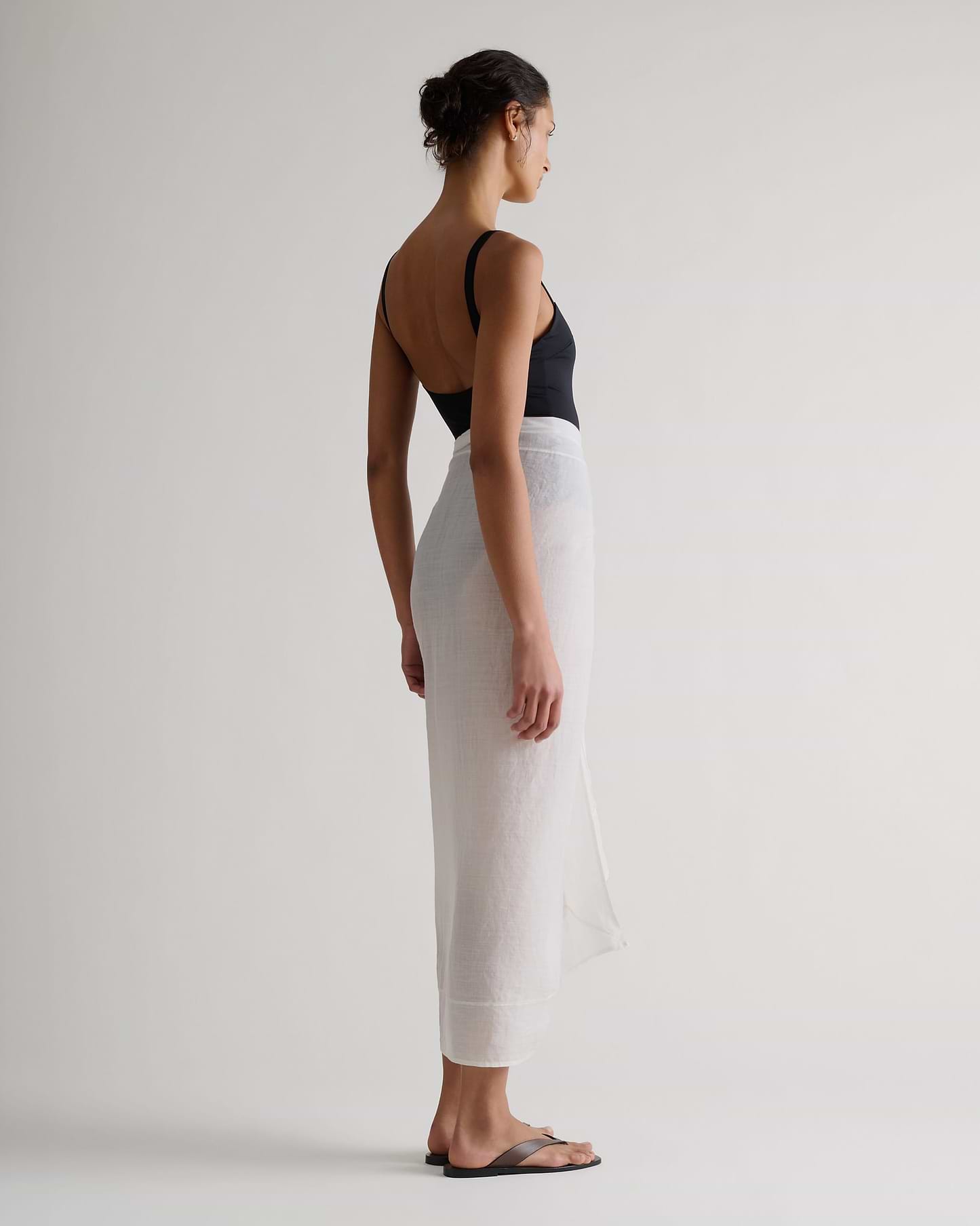 Women's Ramie Pareo Wrap - White