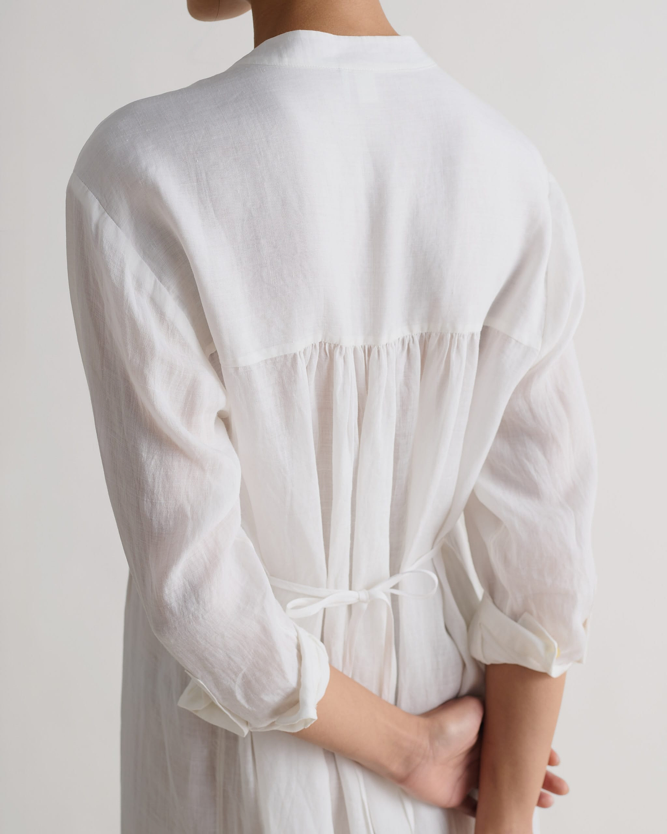 Back yoke with soft gathers