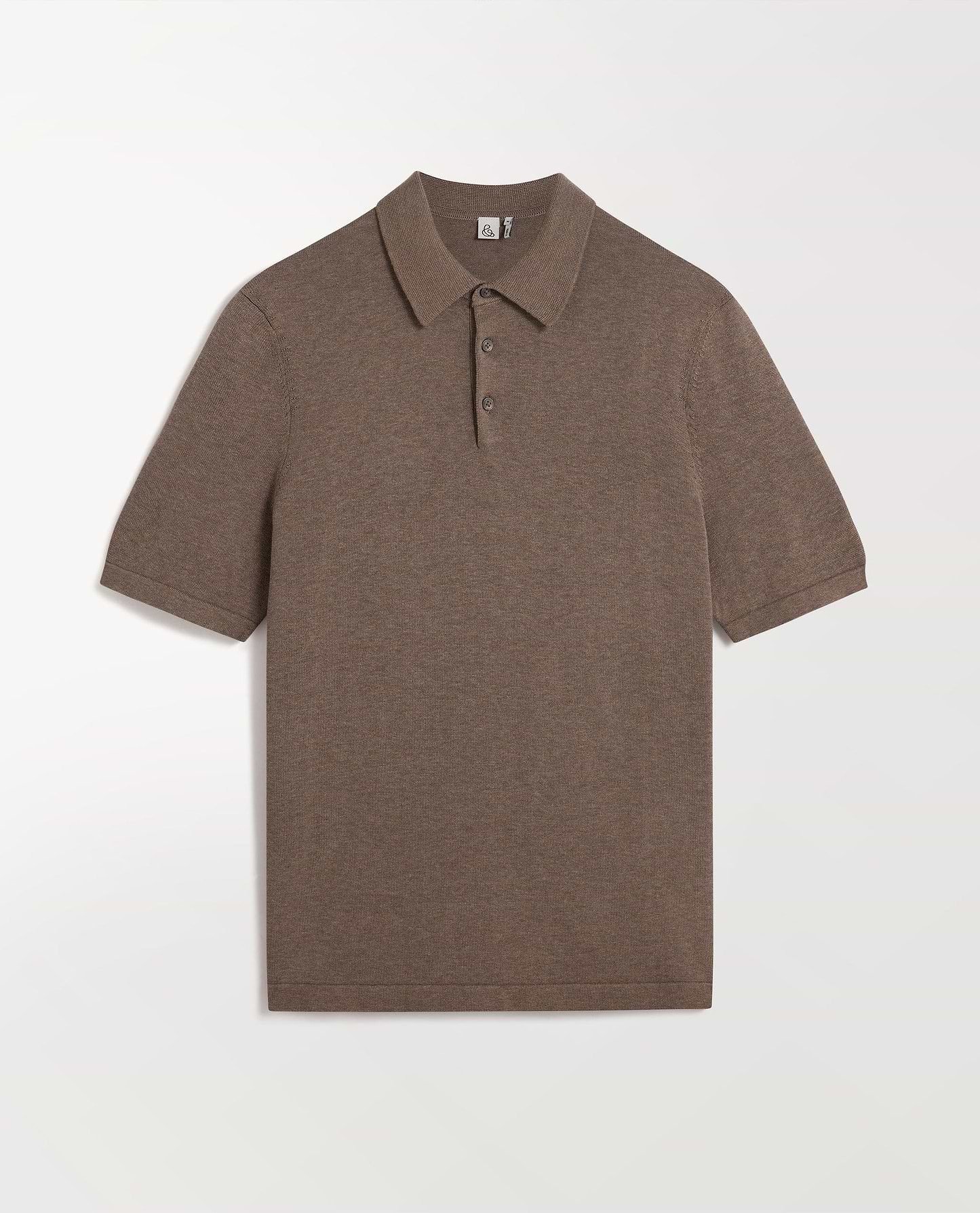 Men's Silk-Cotton Fine Knit Polo - Mole