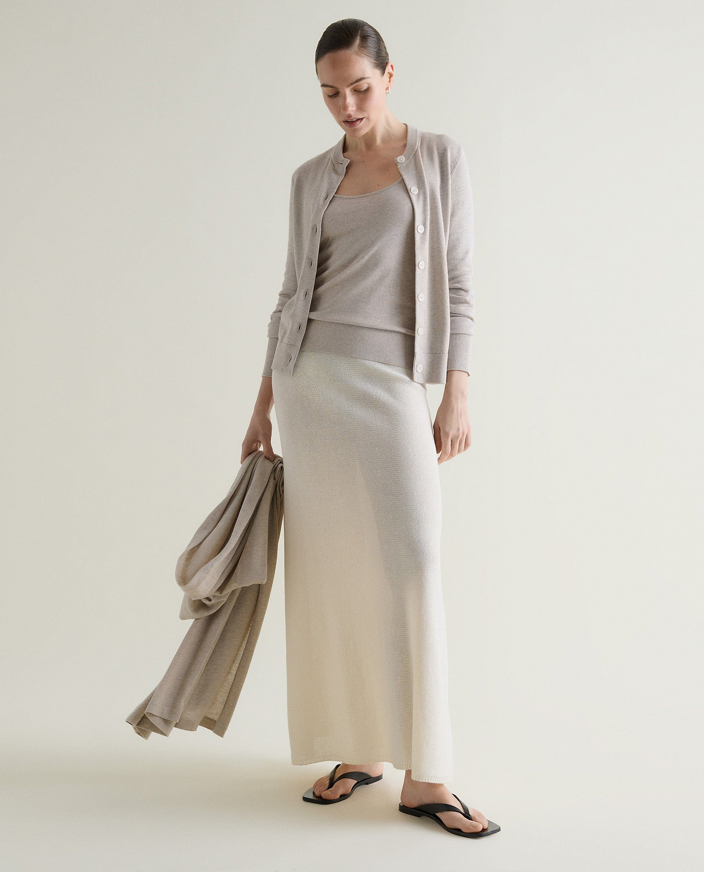 Silk-Cotton Cardigan - Drift