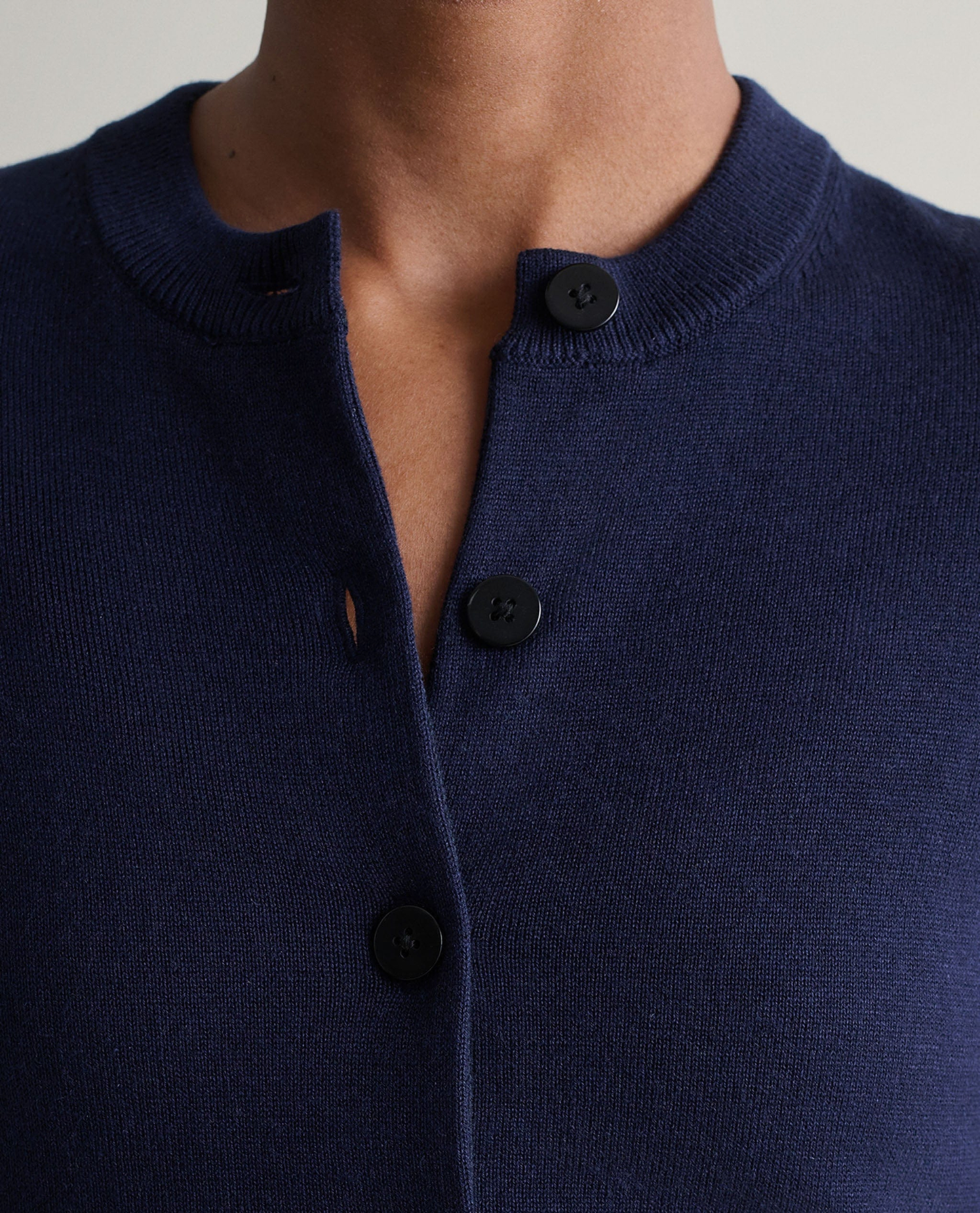 Silk-Cotton Cardigan - Navy