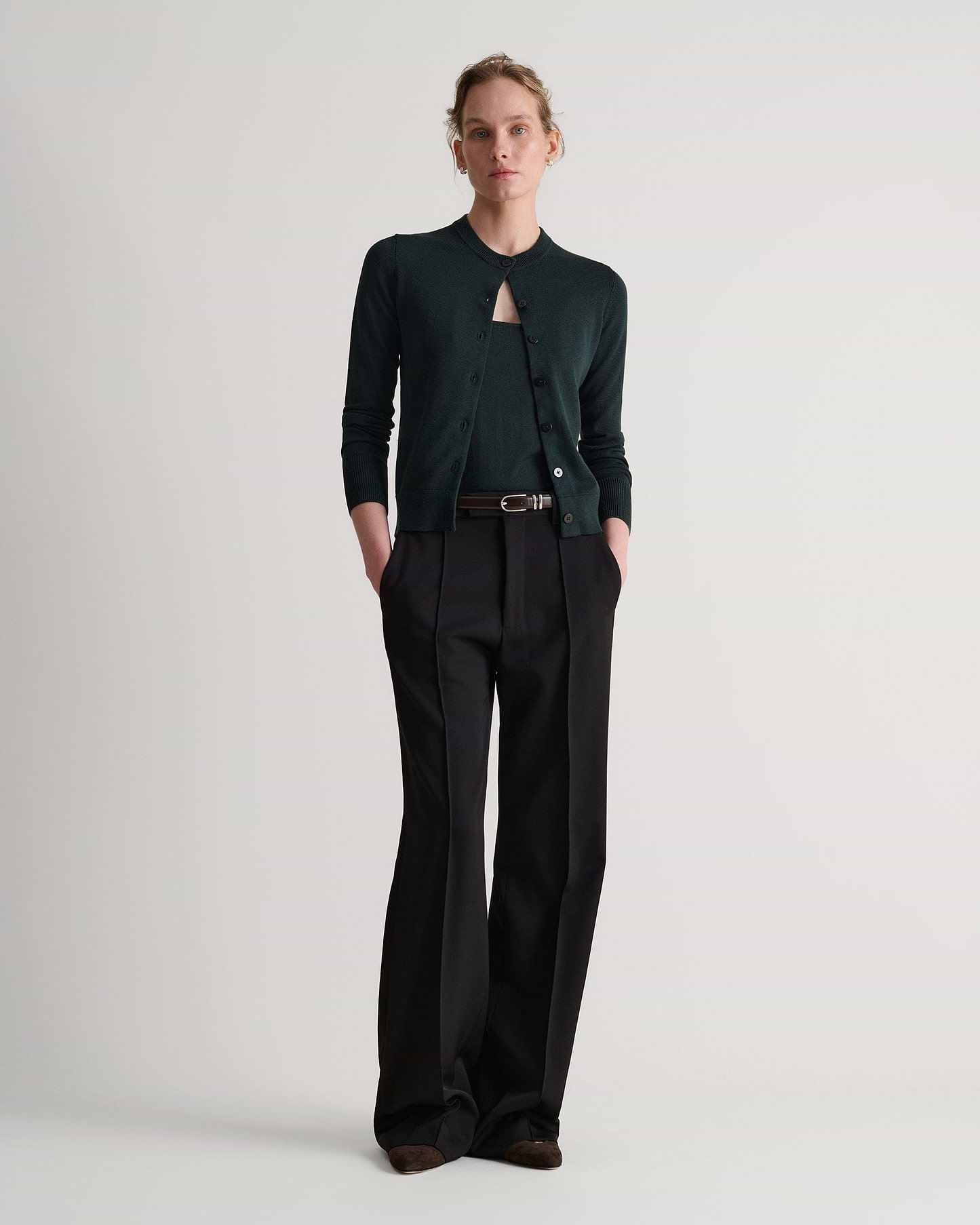 Silk-Cotton Cardigan - Kelp