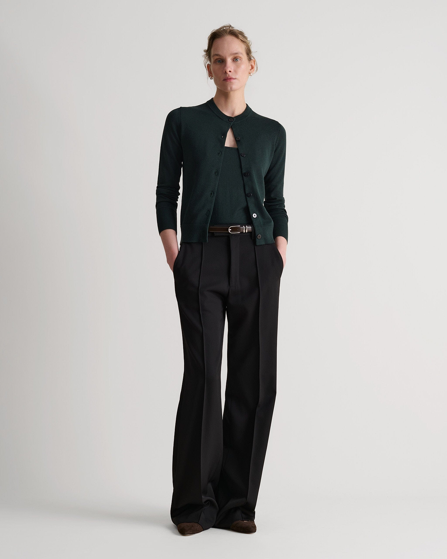 Silk-Cotton Cardigan - Kelp