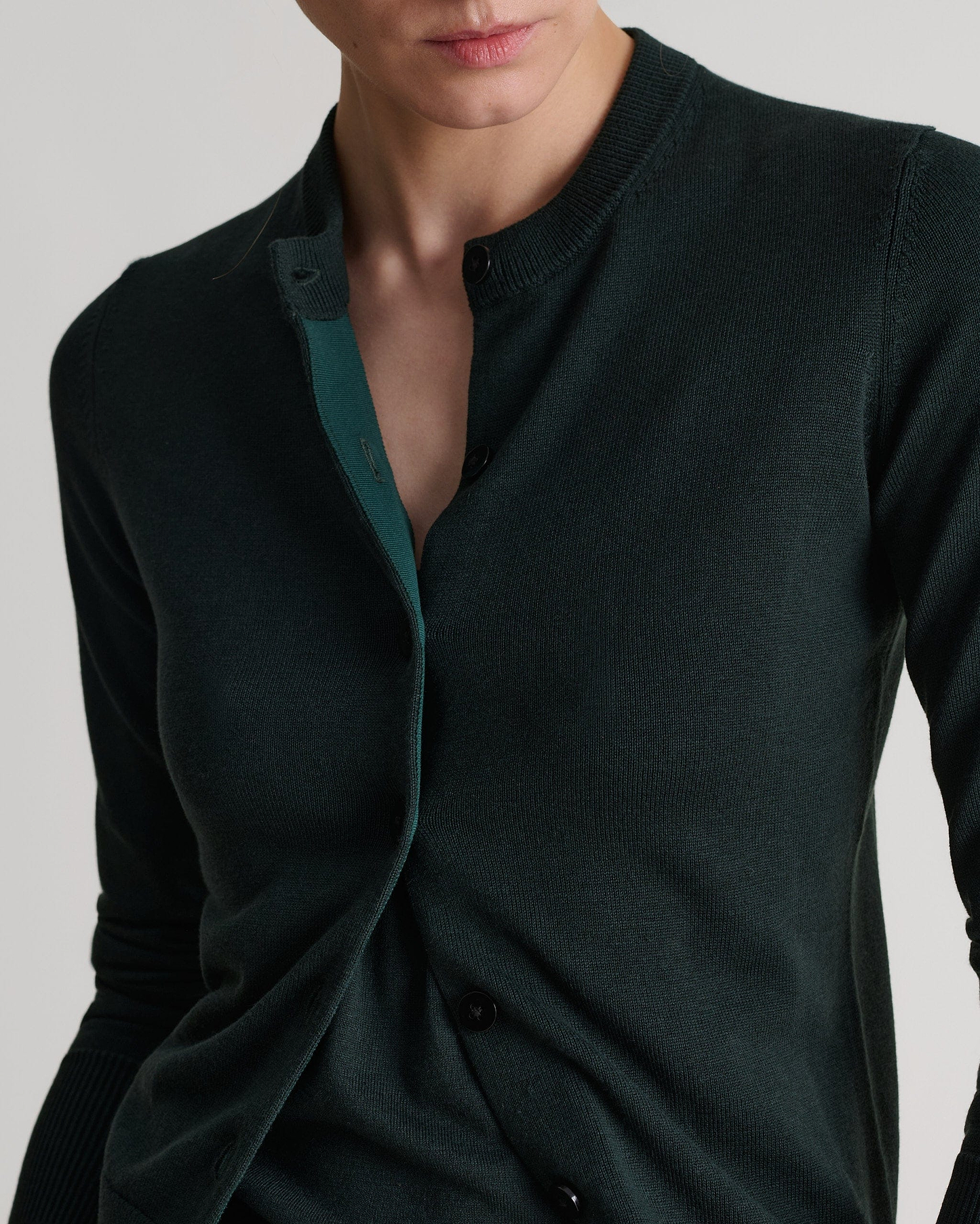 Silk-Cotton Cardigan - Kelp