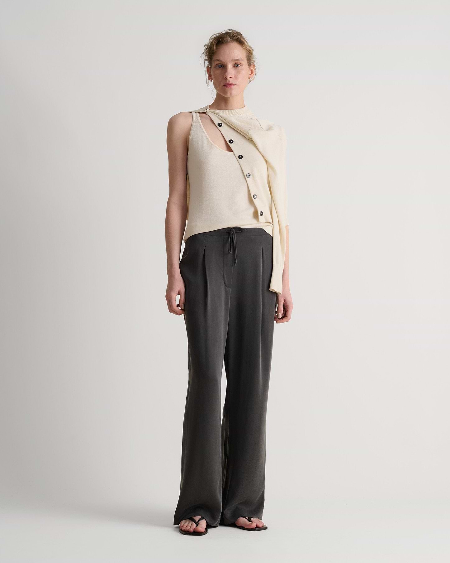 Women's Silk-Cotton Vest - Buttermilk