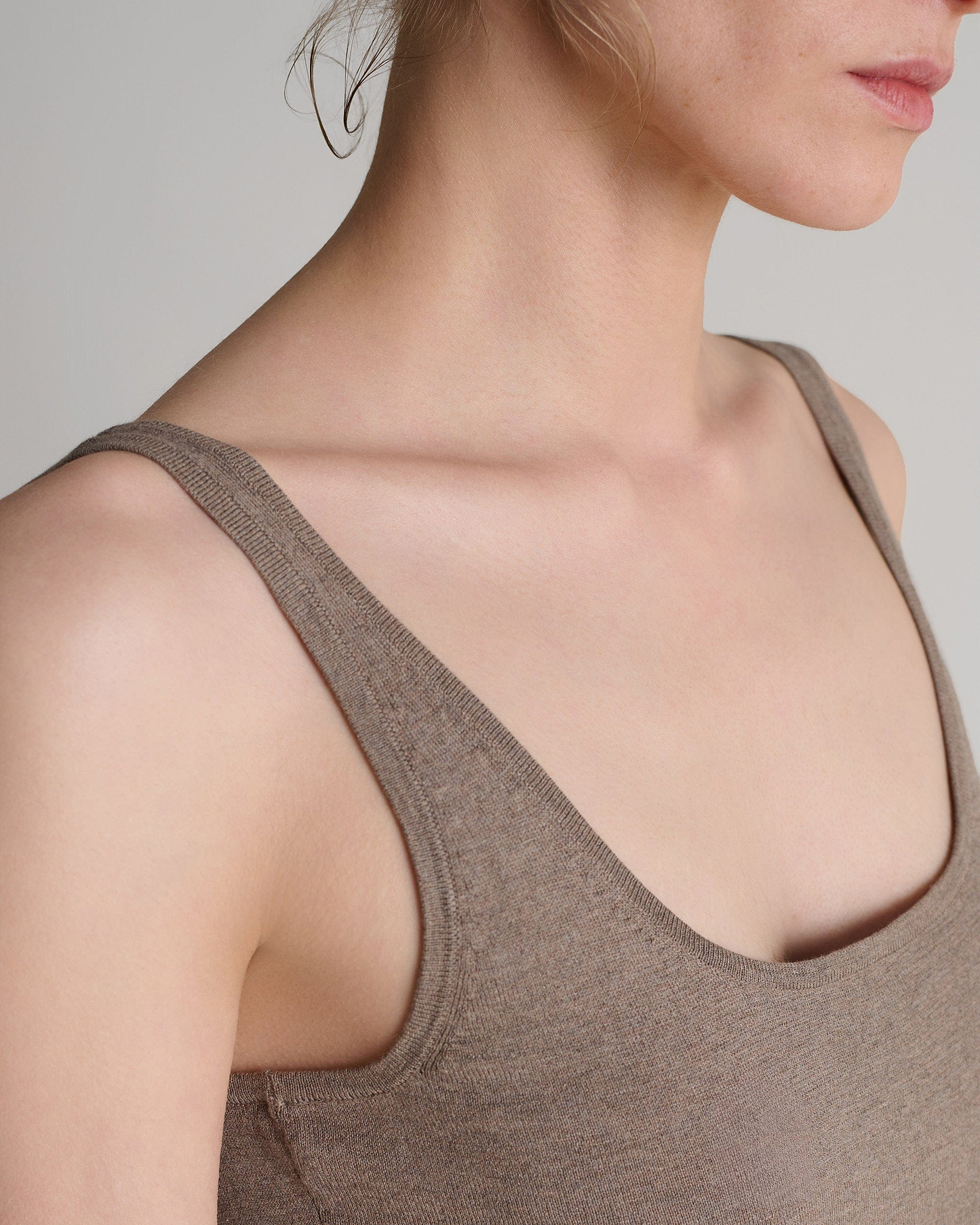 Women's Silk-Cotton Vest - Mole