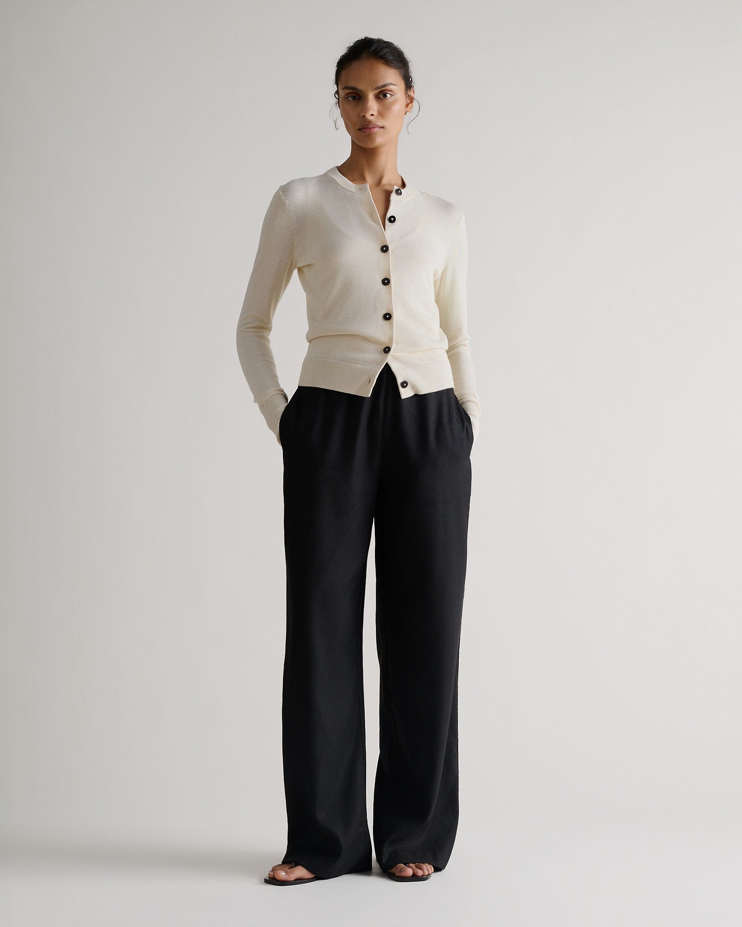 Silk-Cotton Cardigan - Buttermilk