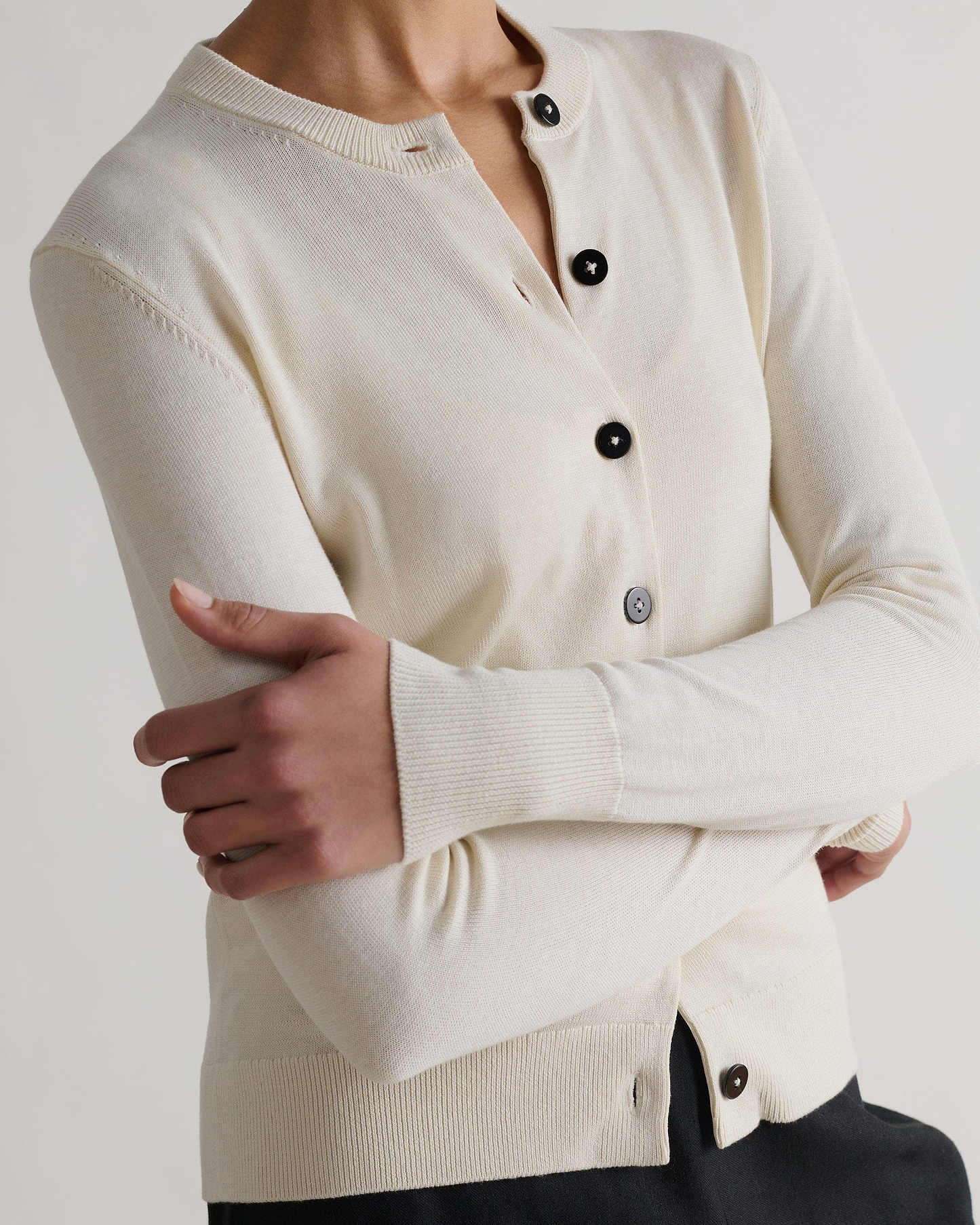 Silk-Cotton Cardigan - Buttermilk