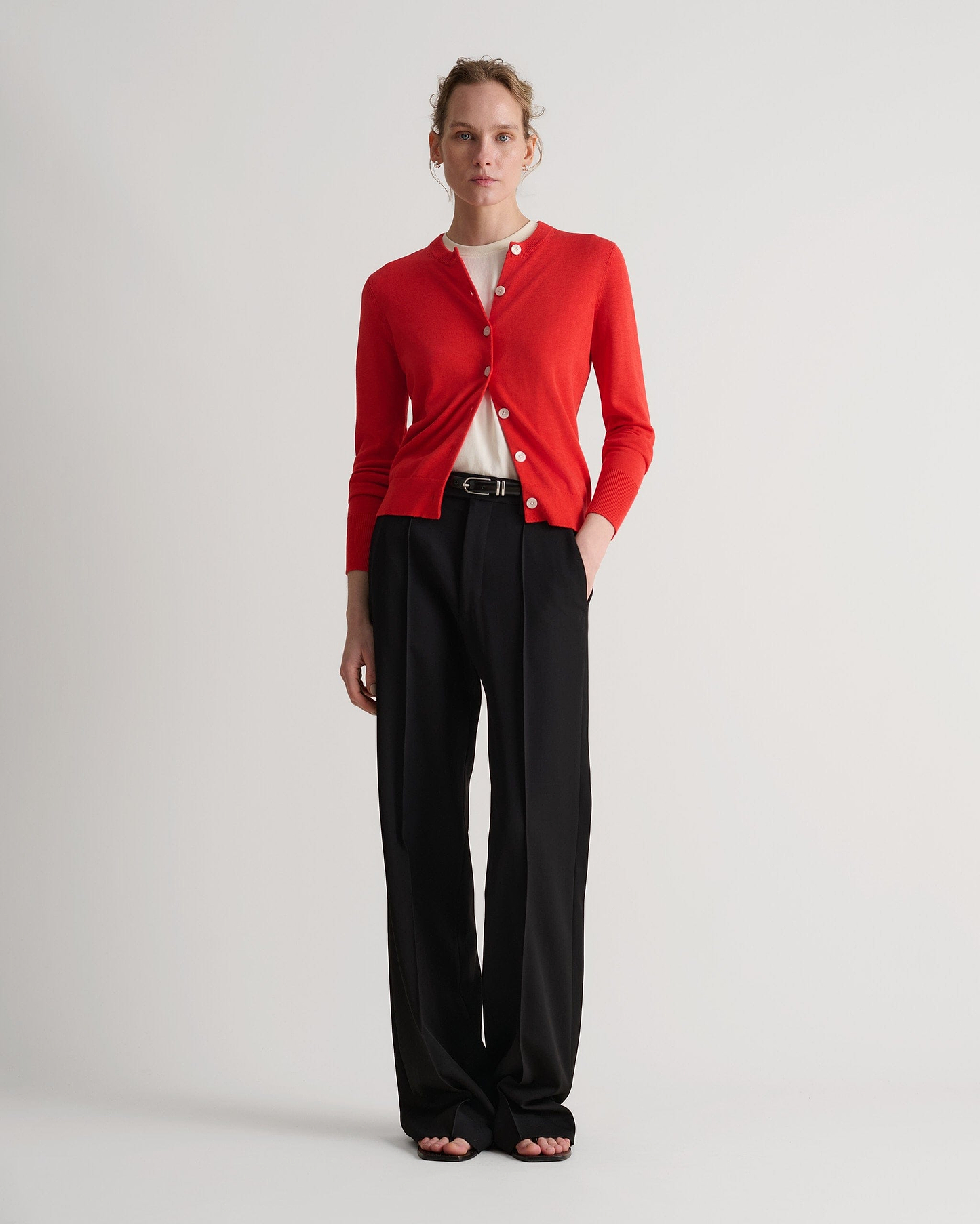 Silk-Cotton Cardigan - Poppy
