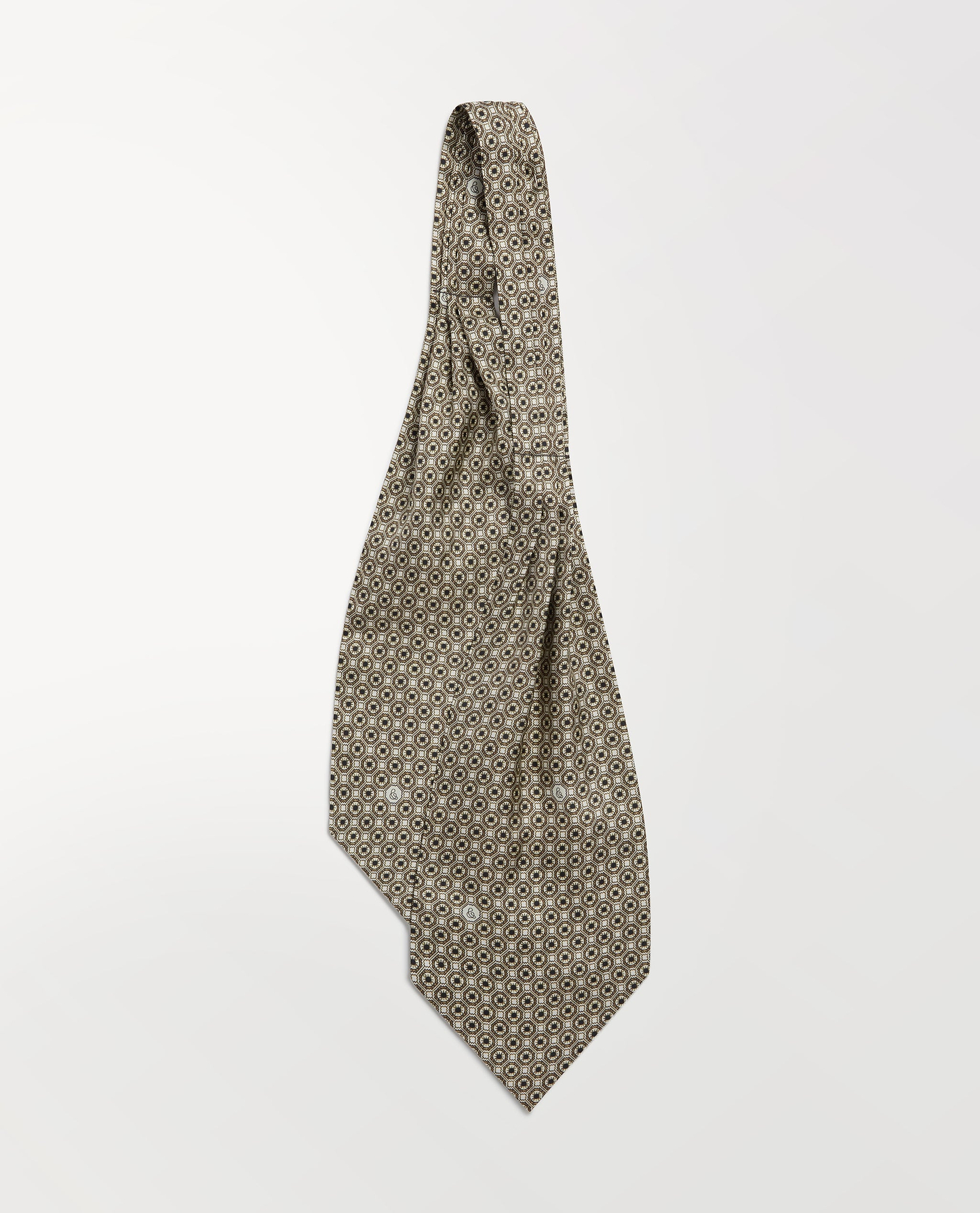 Silk Printed Cravat - Bone/Black