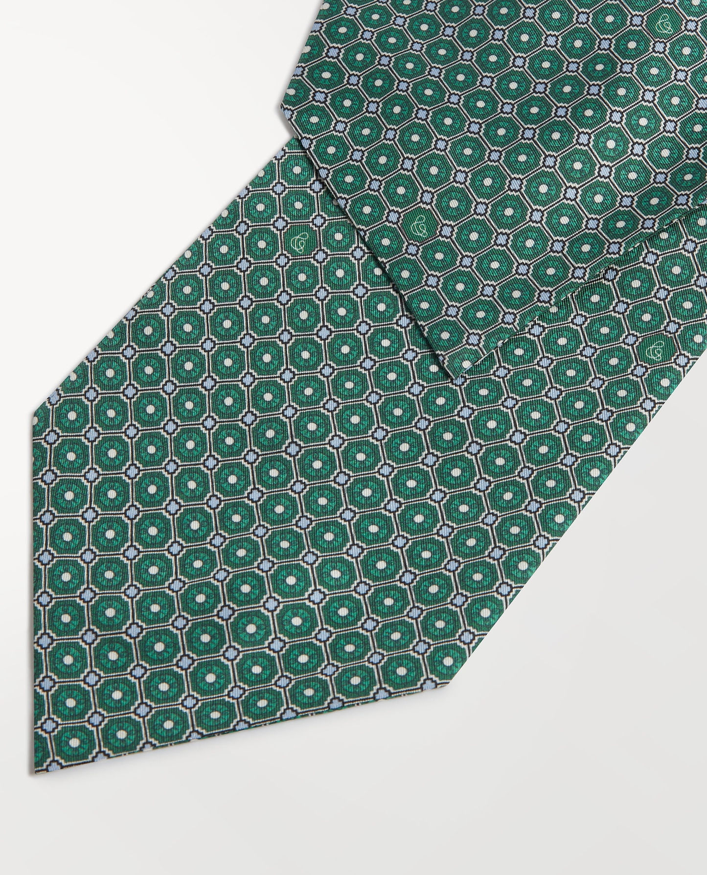Silk Printed Cravat - Malachite/Ice Blue