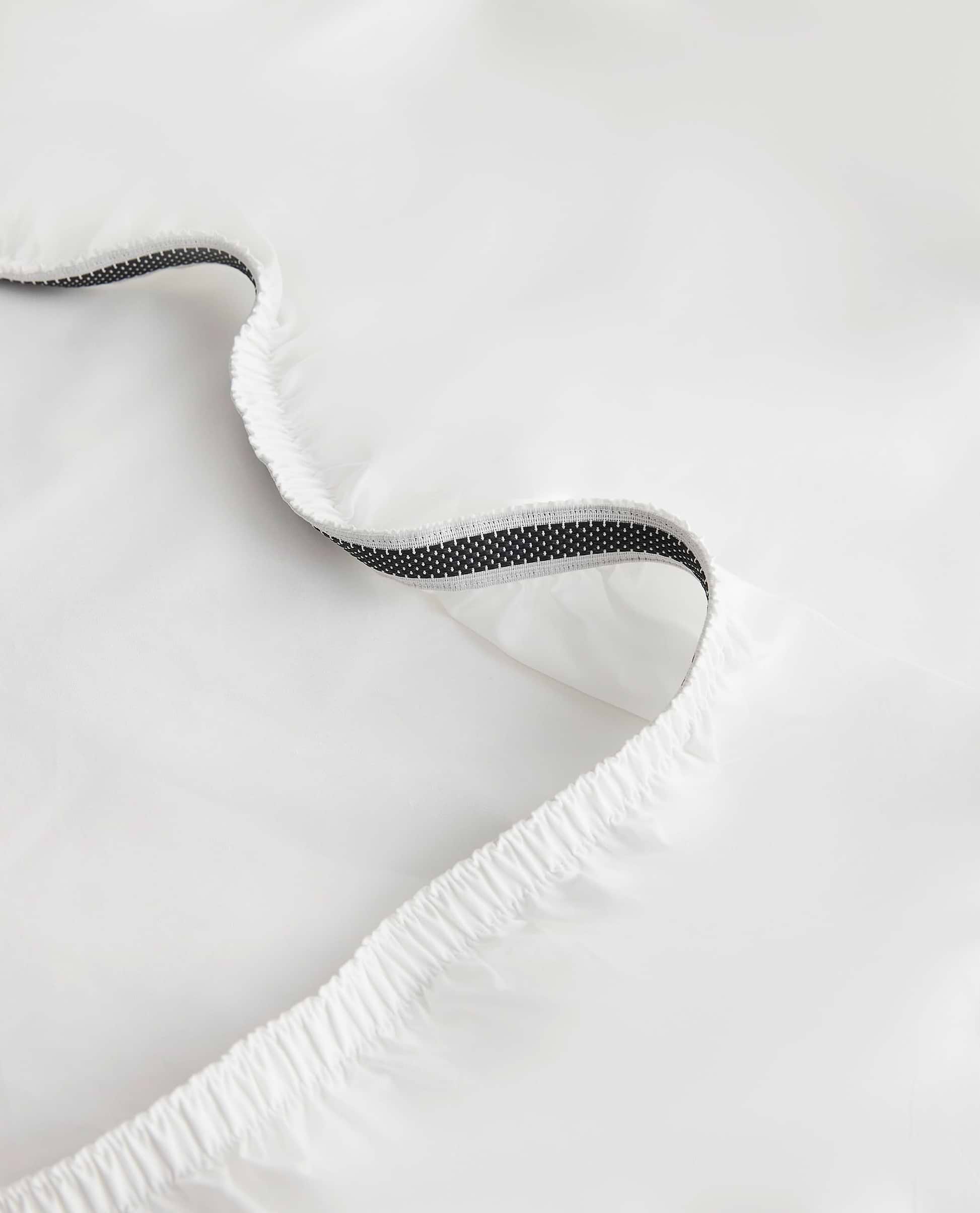 The Soft & Smooth Cotton Sheet Set - White Navy Piping