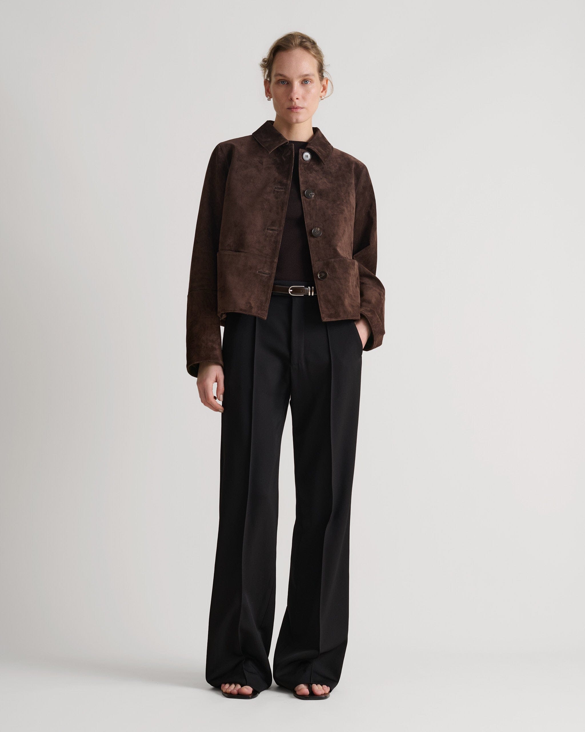 Women's Suede Jacket - Chocolate