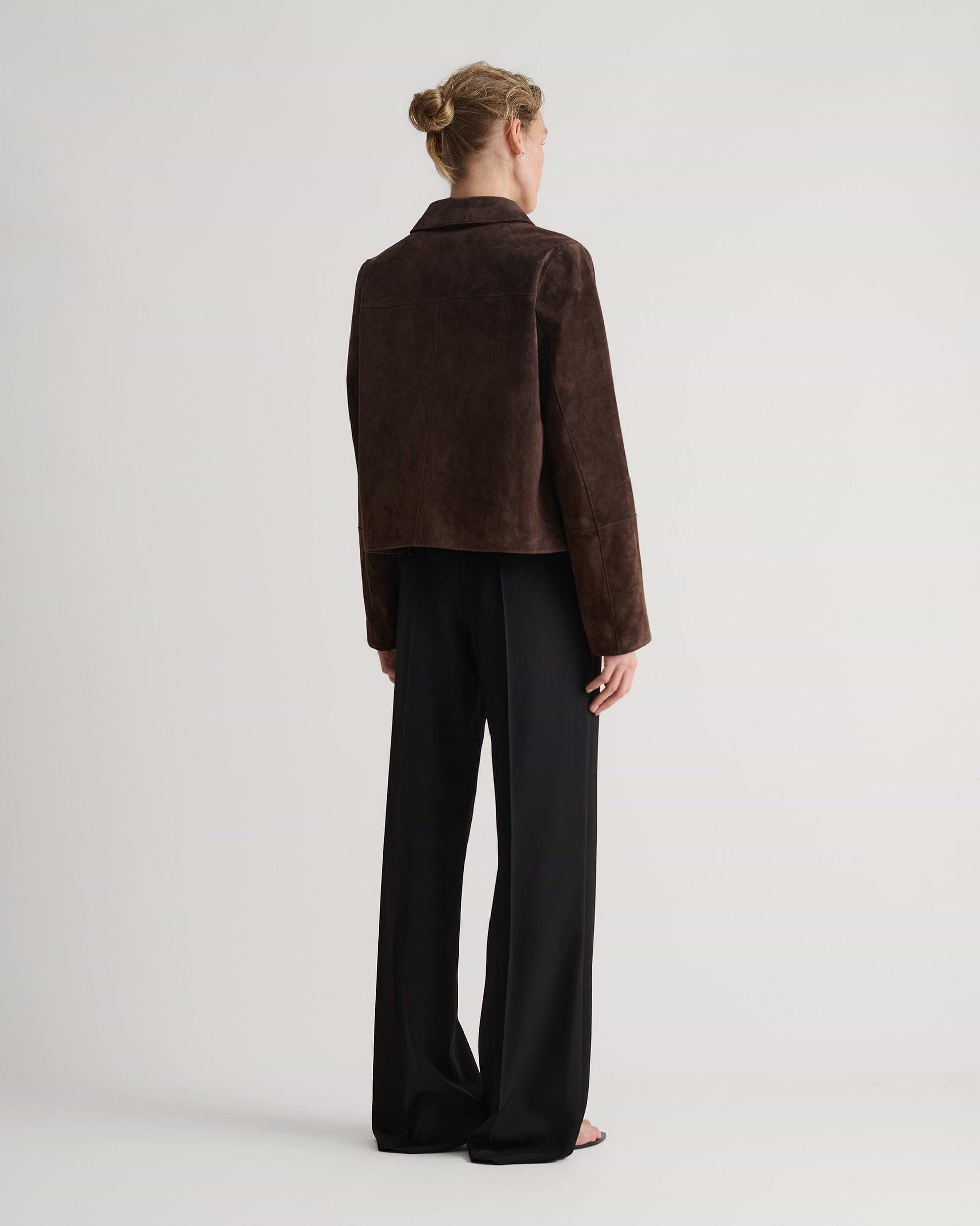 Women's Suede Jacket - Chocolate