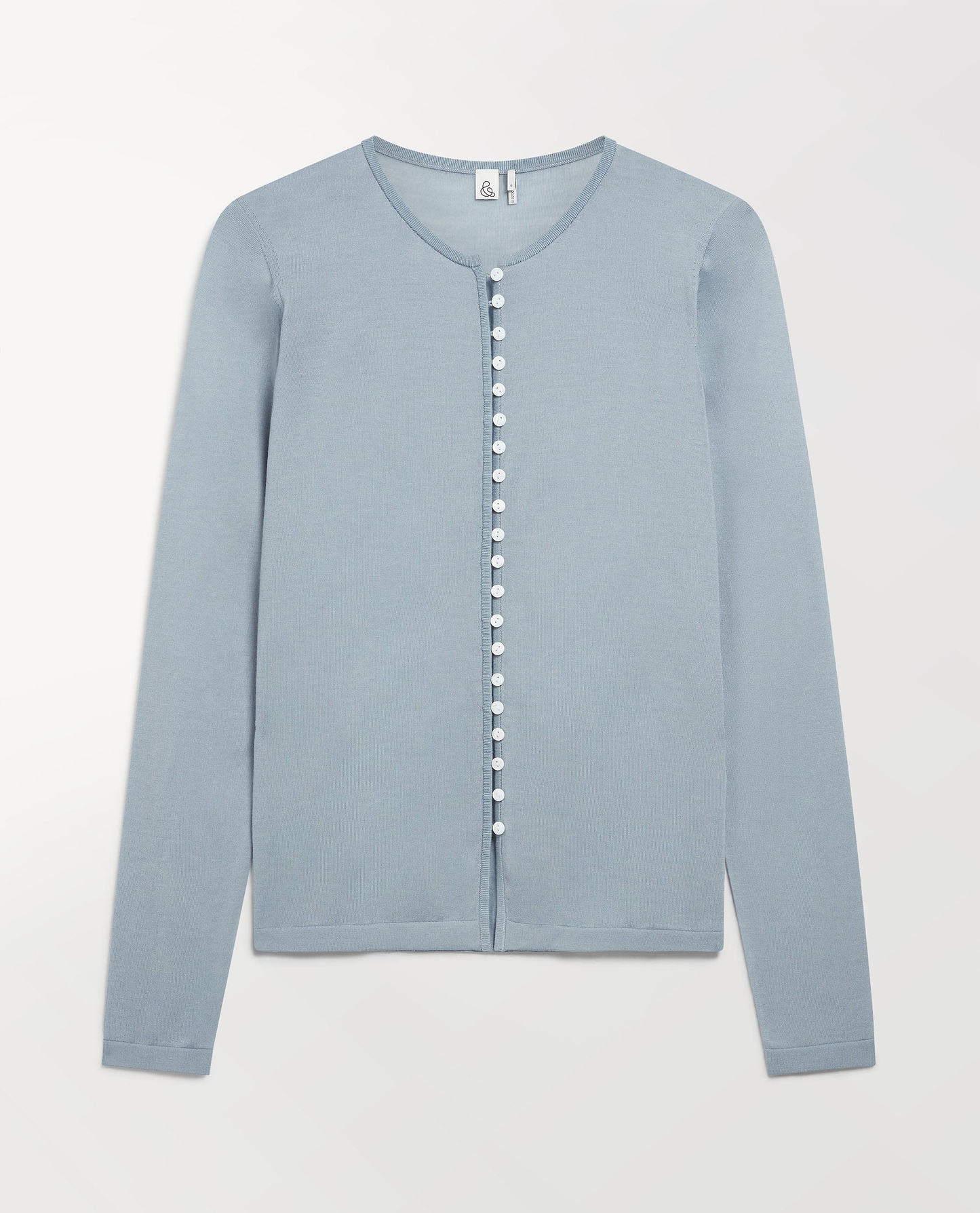 Women's Superfine Merino Button-Front Top - Ash Blue