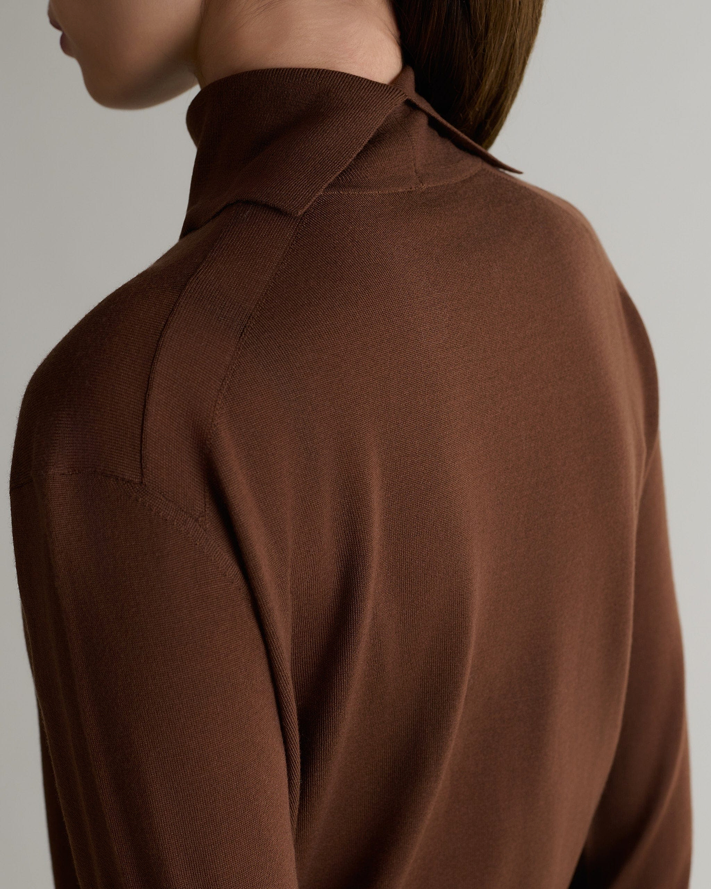 Women's Superfine Merino Roll Neck Jumper - Burl