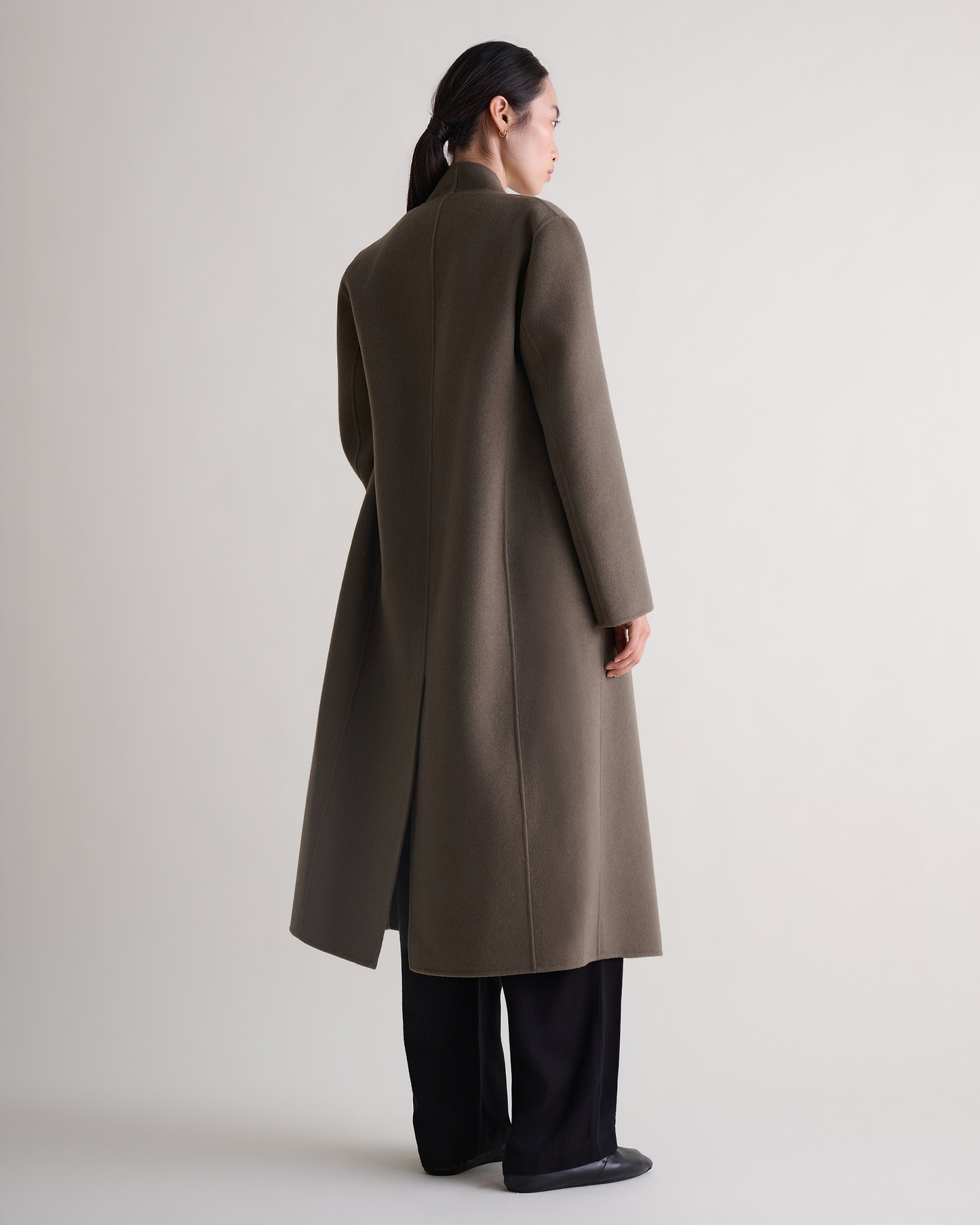 Women's Cashmere Wool Wrap Coat - Loam