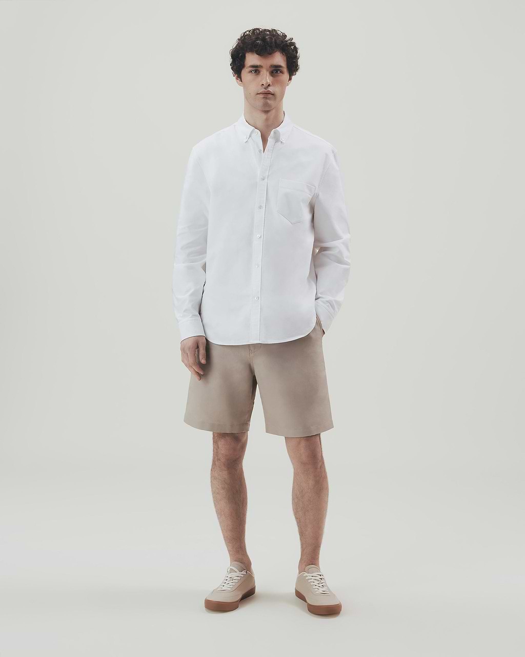 Men's French Linen Shorts - Stone