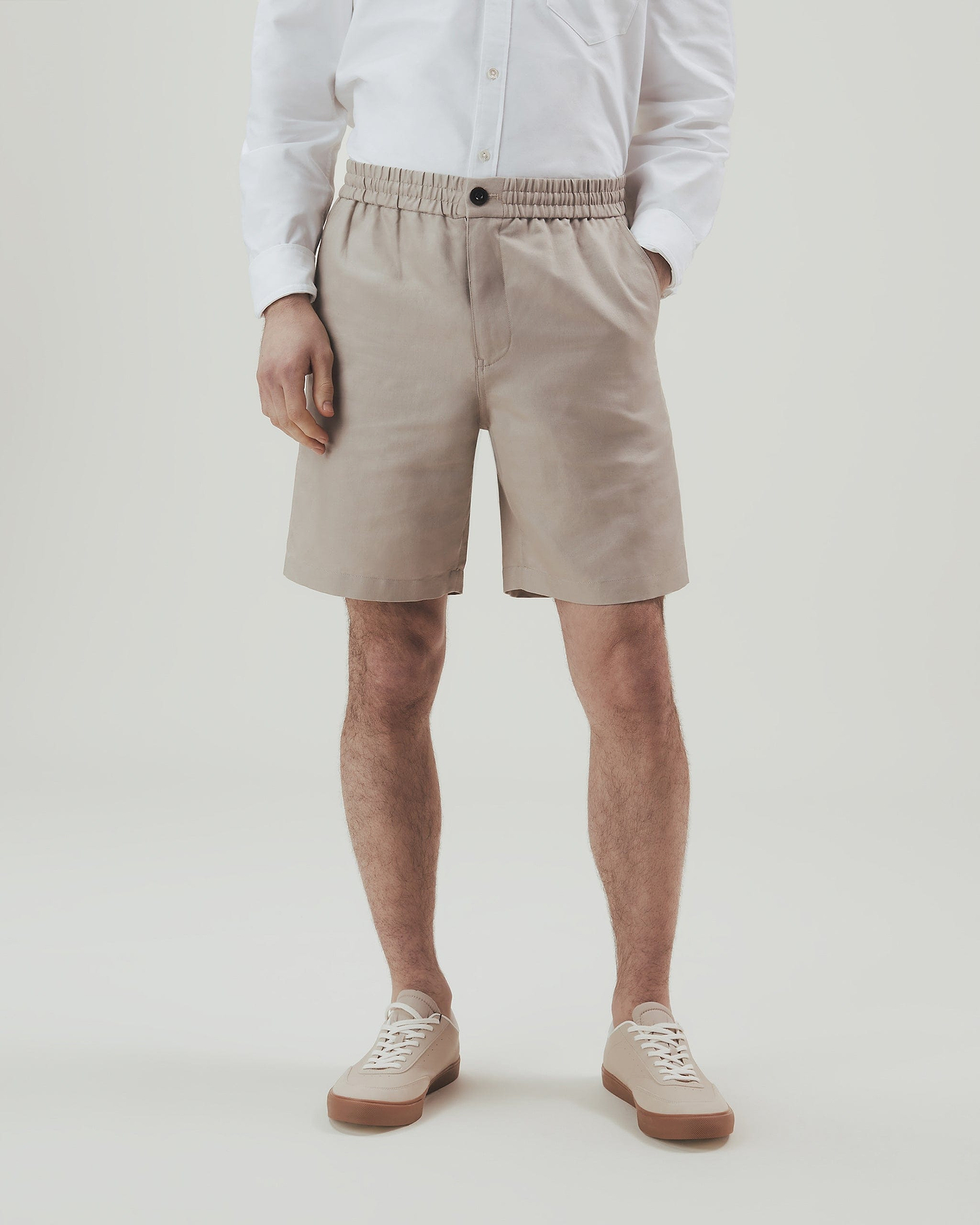Men's French Linen Shorts - Stone