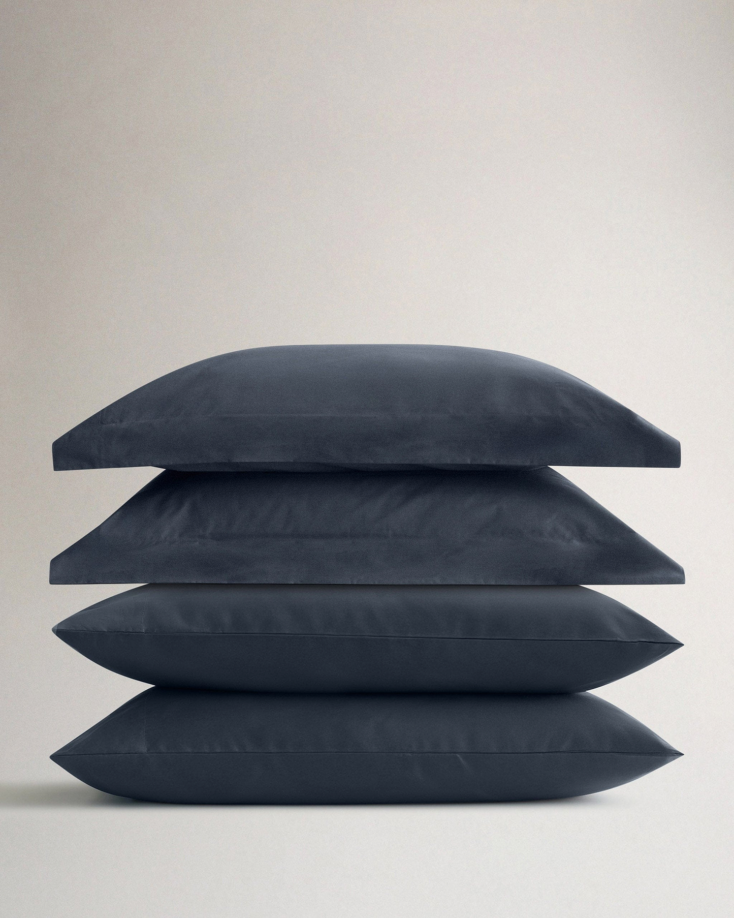 Image 1 of 3 showing Rise & Fall's Soft & Smooth Sateen Cotton Pillowcases, set of 4, colour: Mood Indigo.
