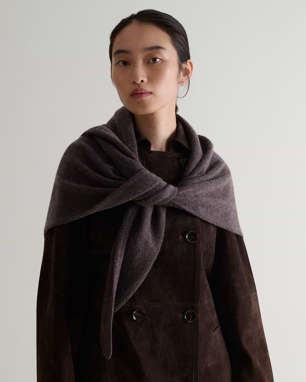 Women's Cashmere Merino Bandana - Chocolate