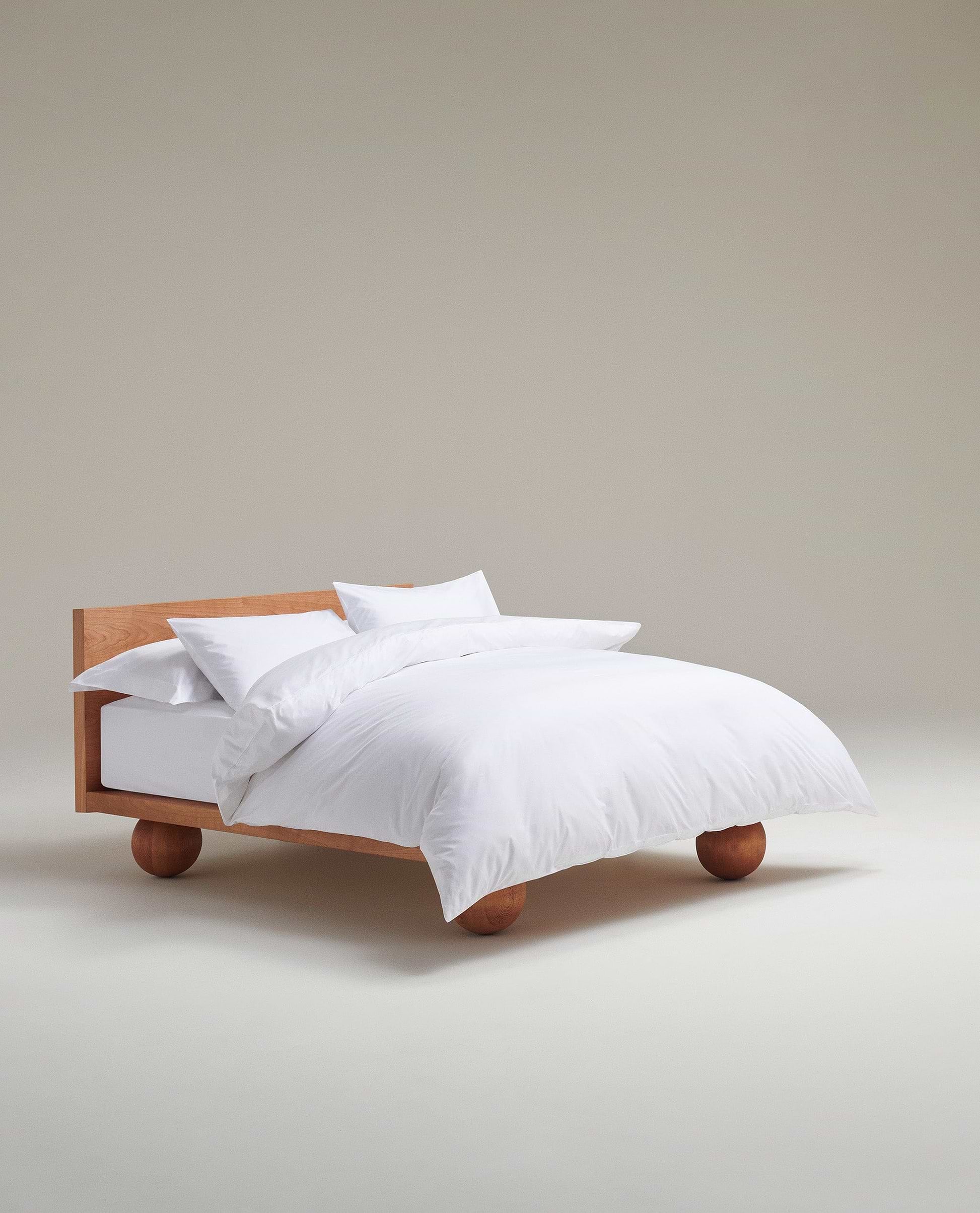 Image 1 of 4 showing Rise & Fall's sateen cotton duvet cover, colour: white.