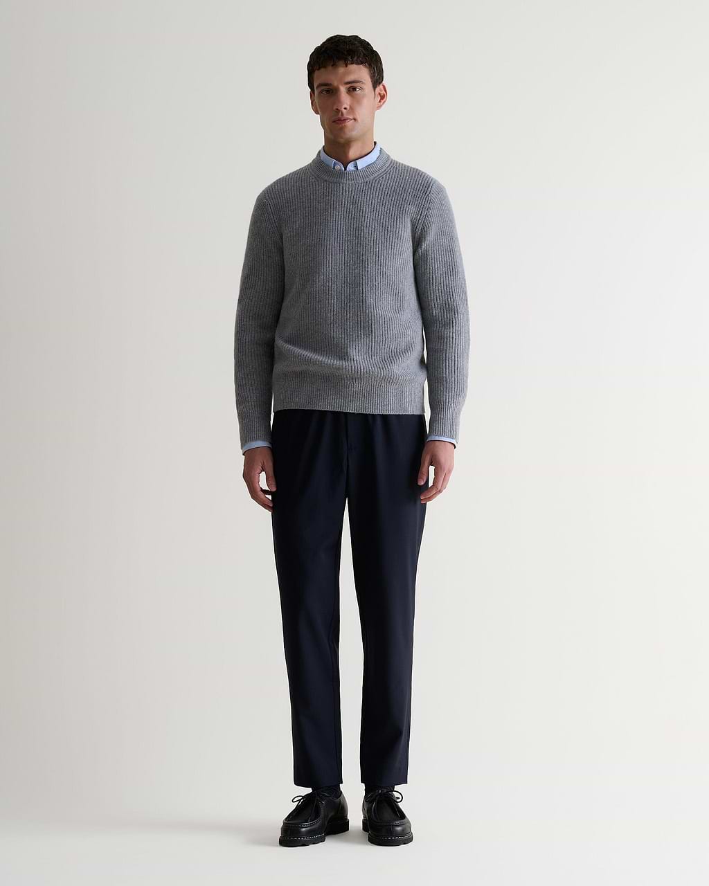 ' s Cashmere Merino Fishermans Rib Crew Neck Jumper Medium
