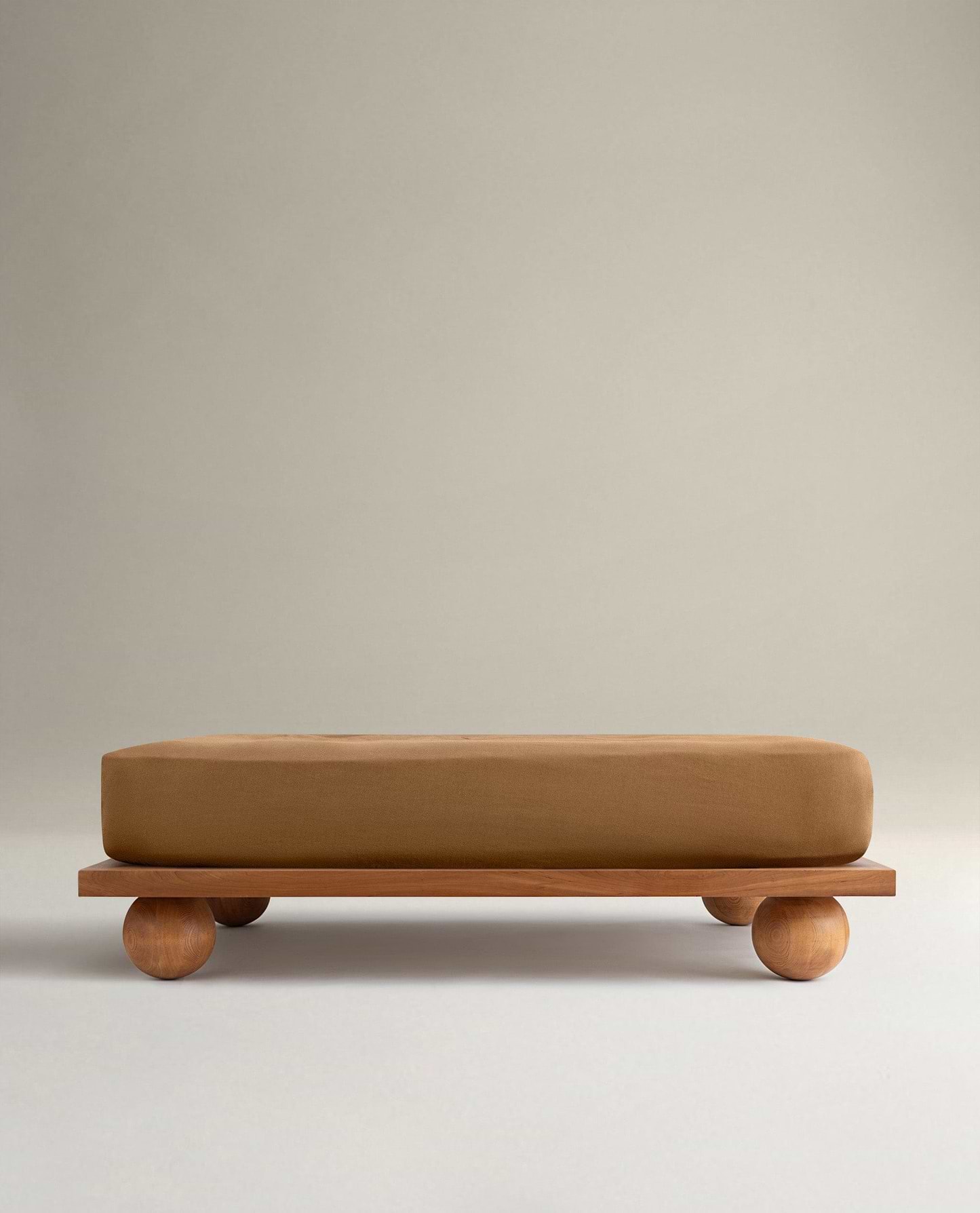 Image 1 of 5 showing Rise & Fall's Relaxed & Refined European flax™ linen fitted sheet in ochre.