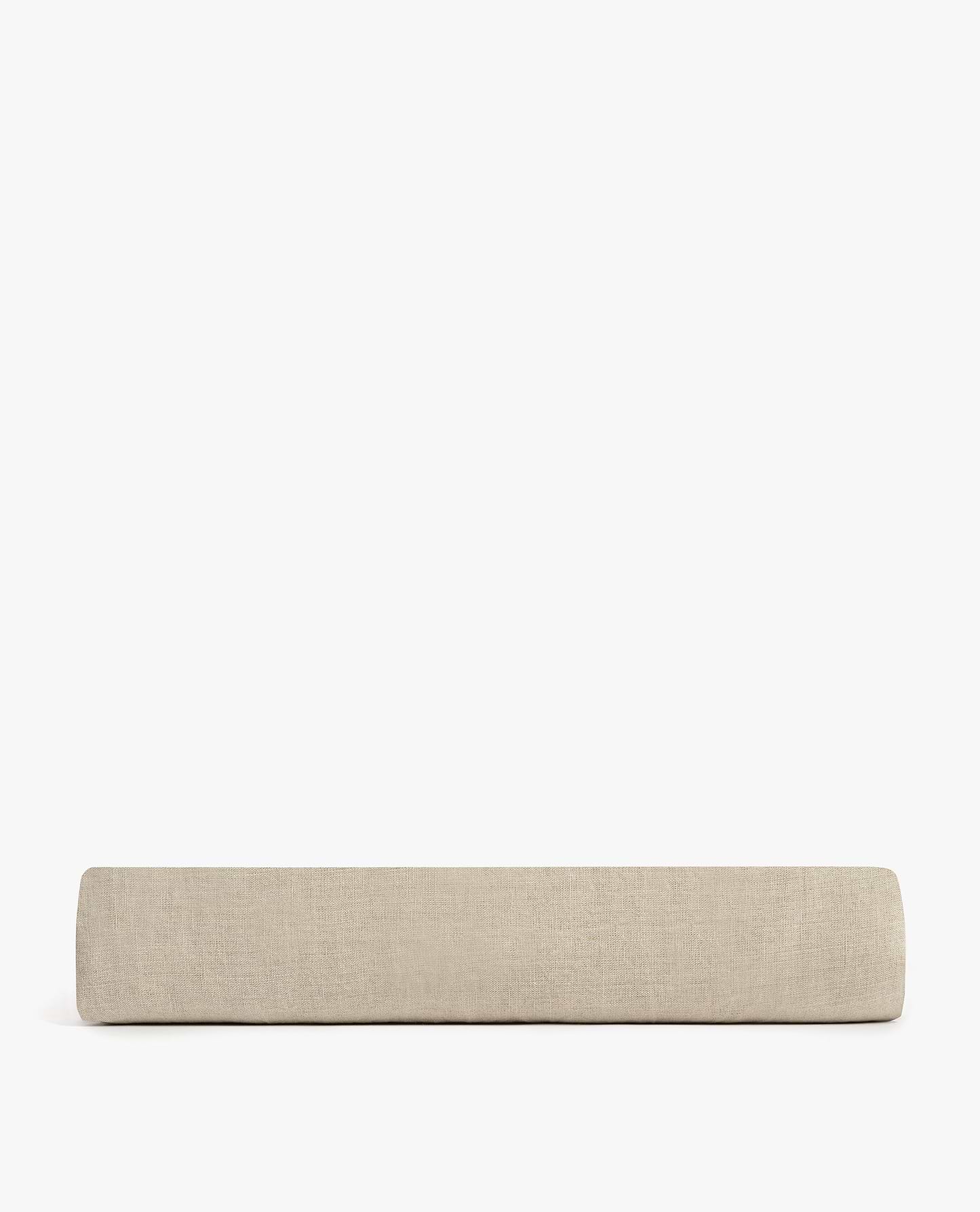 Image 2 of 3 showing Rise & Fall's Relaxed & Refined linen flat bed sheet in natural.