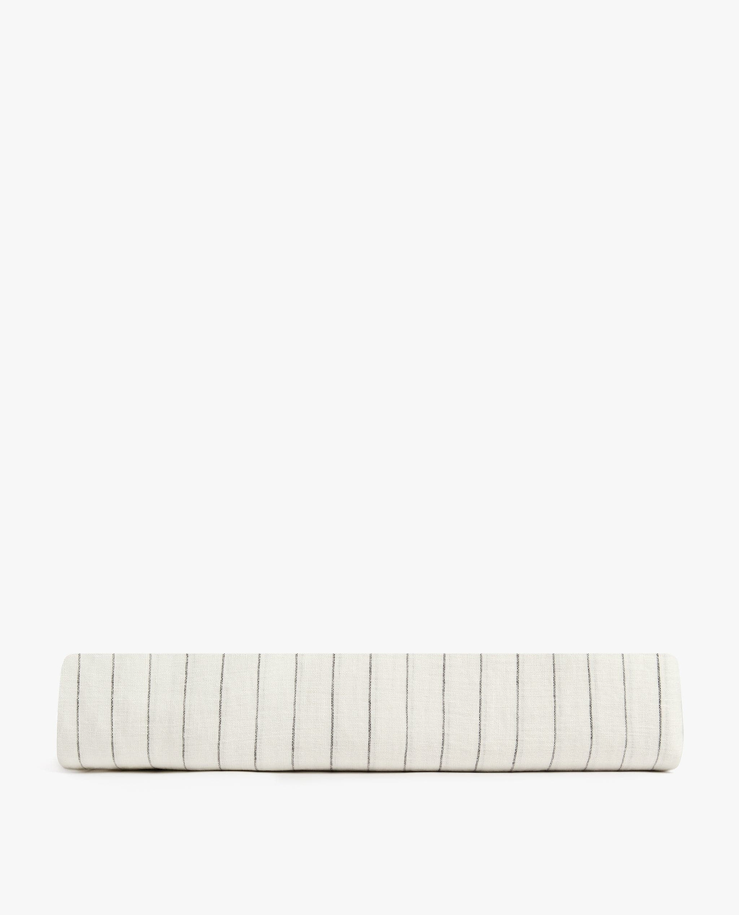 Image 2 of 3 showing Rise & Fall's Relaxed & Refined linen flat bed sheet in stripe.