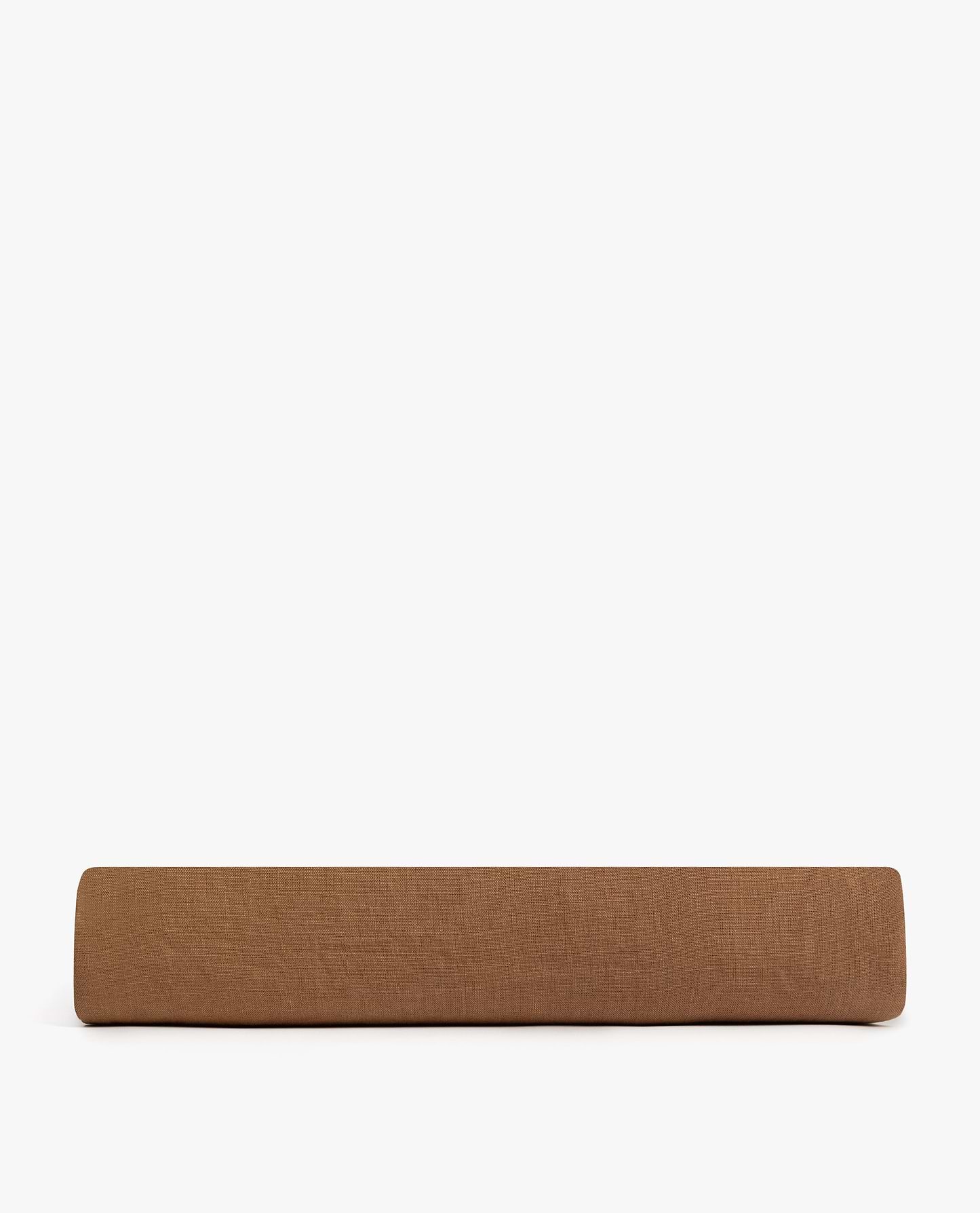 Image 2 of 3 showing Rise & Fall's Relaxed & Refined linen flat sheet in ochre.