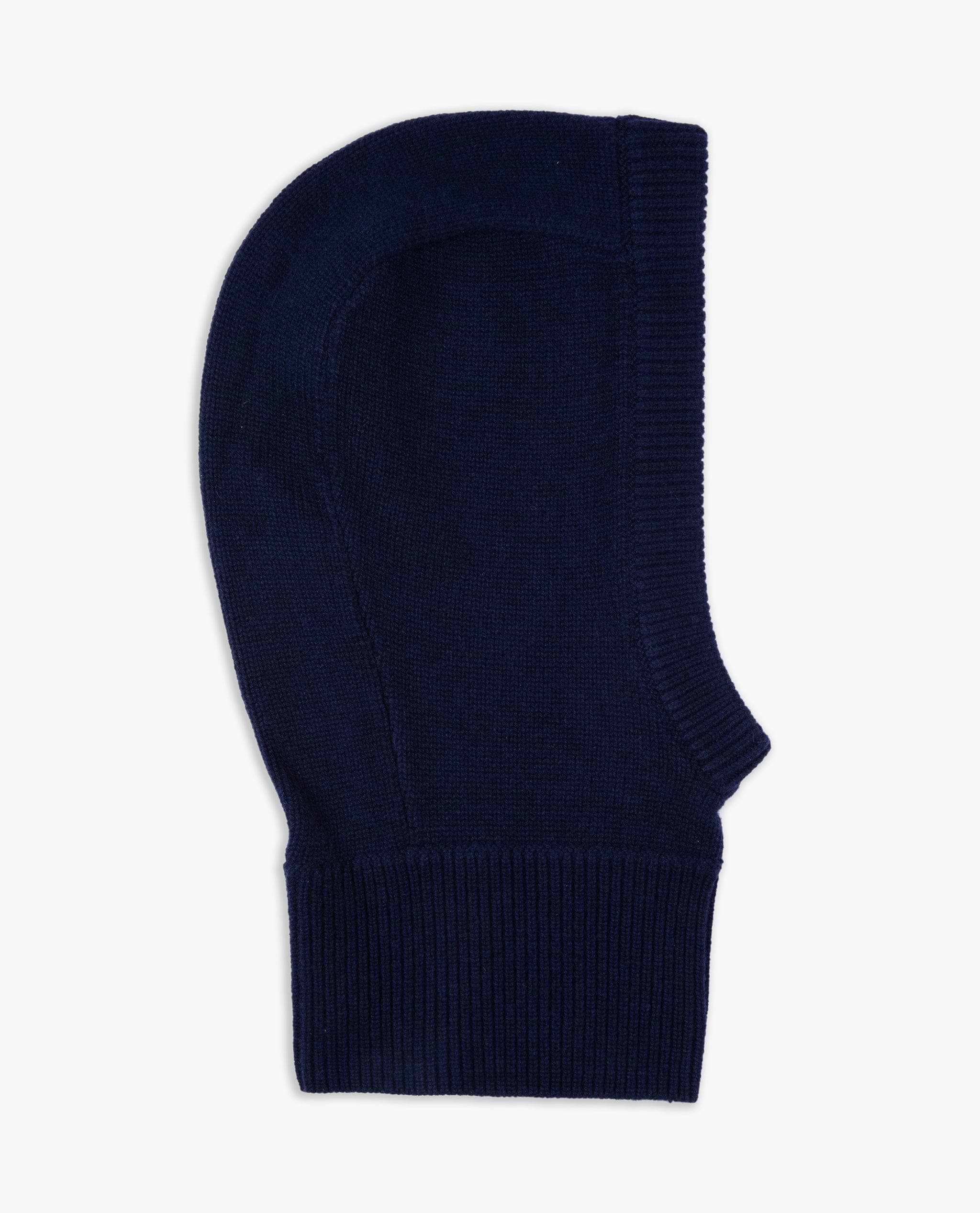 Image 2 of 3 showing Rise & Fall's women's navy Cashmere Merino Knitted Hood.
